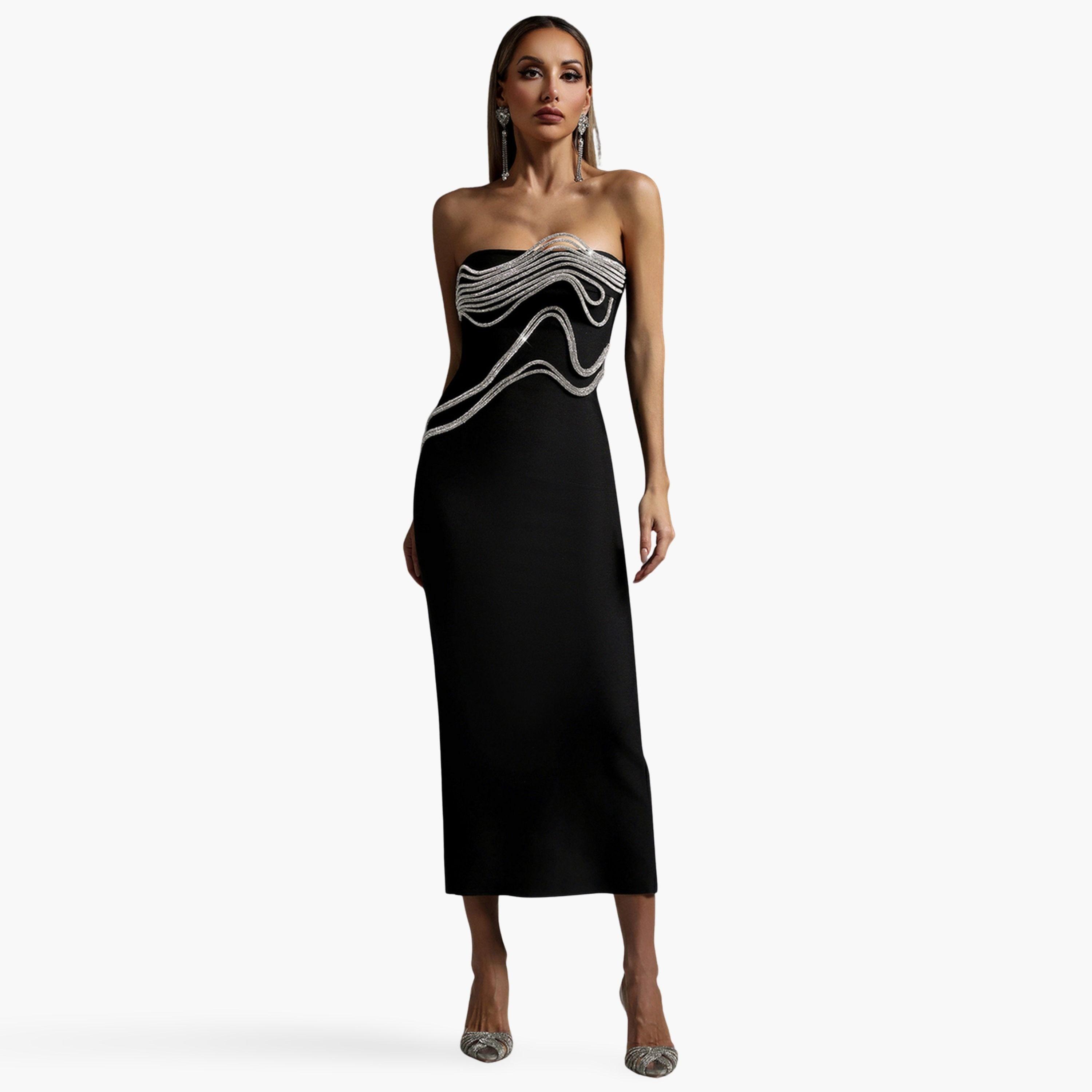 فستان ميدي ضيق مزين-women-clothing-dresses-image-1