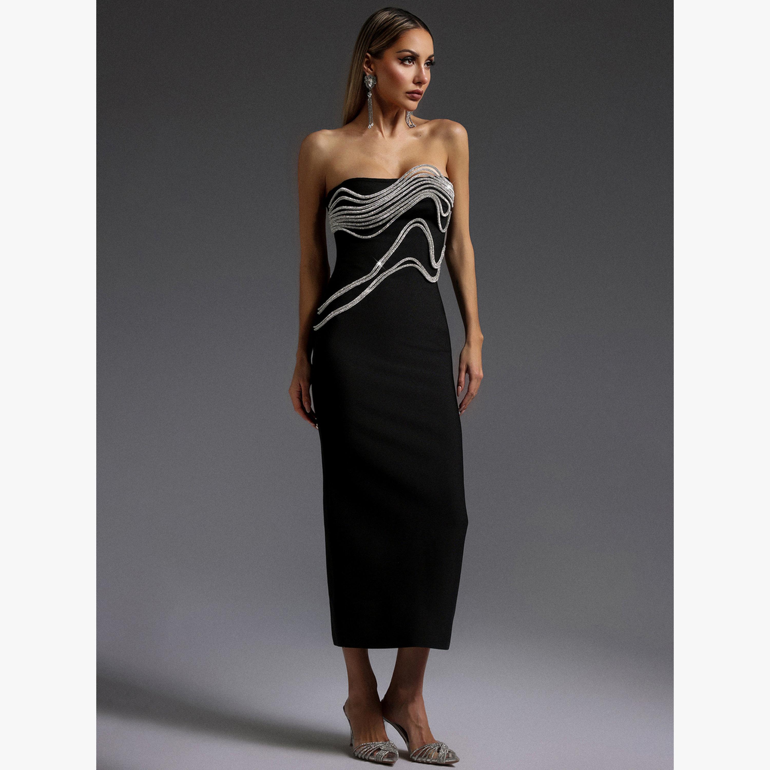 فستان ميدي ضيق مزين-women-clothing-dresses-image-2