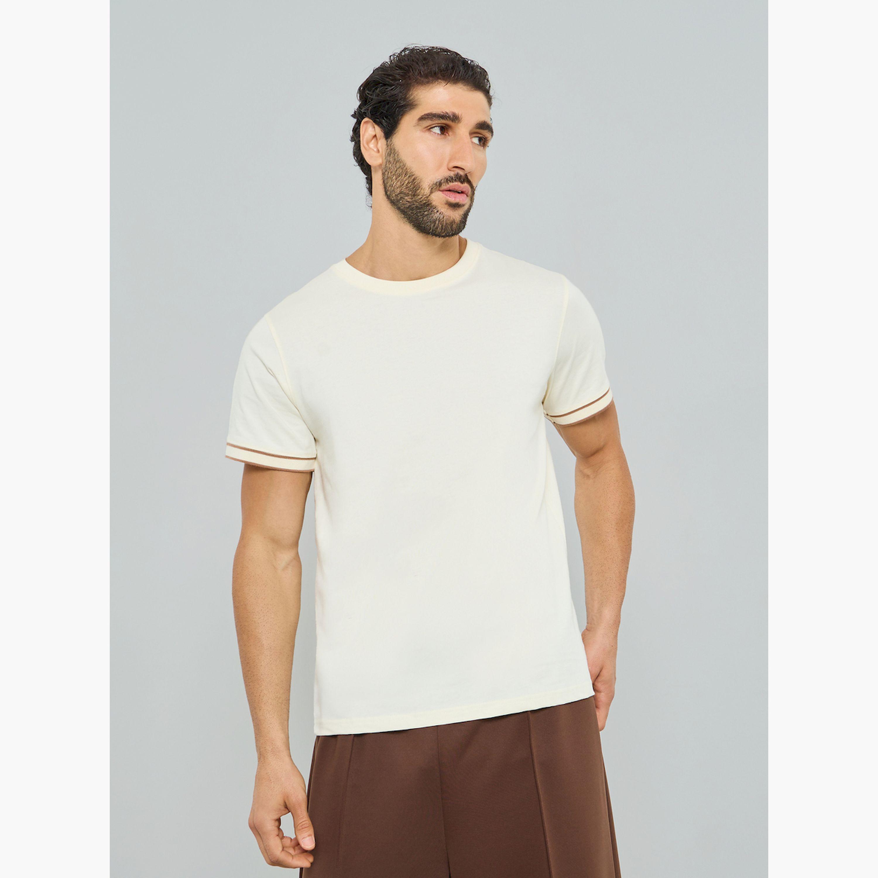 تيشيرت رجالي بياقة دائرية وقصة عادية-men-clothing-tshirtsandpolos-tshirts-image-1