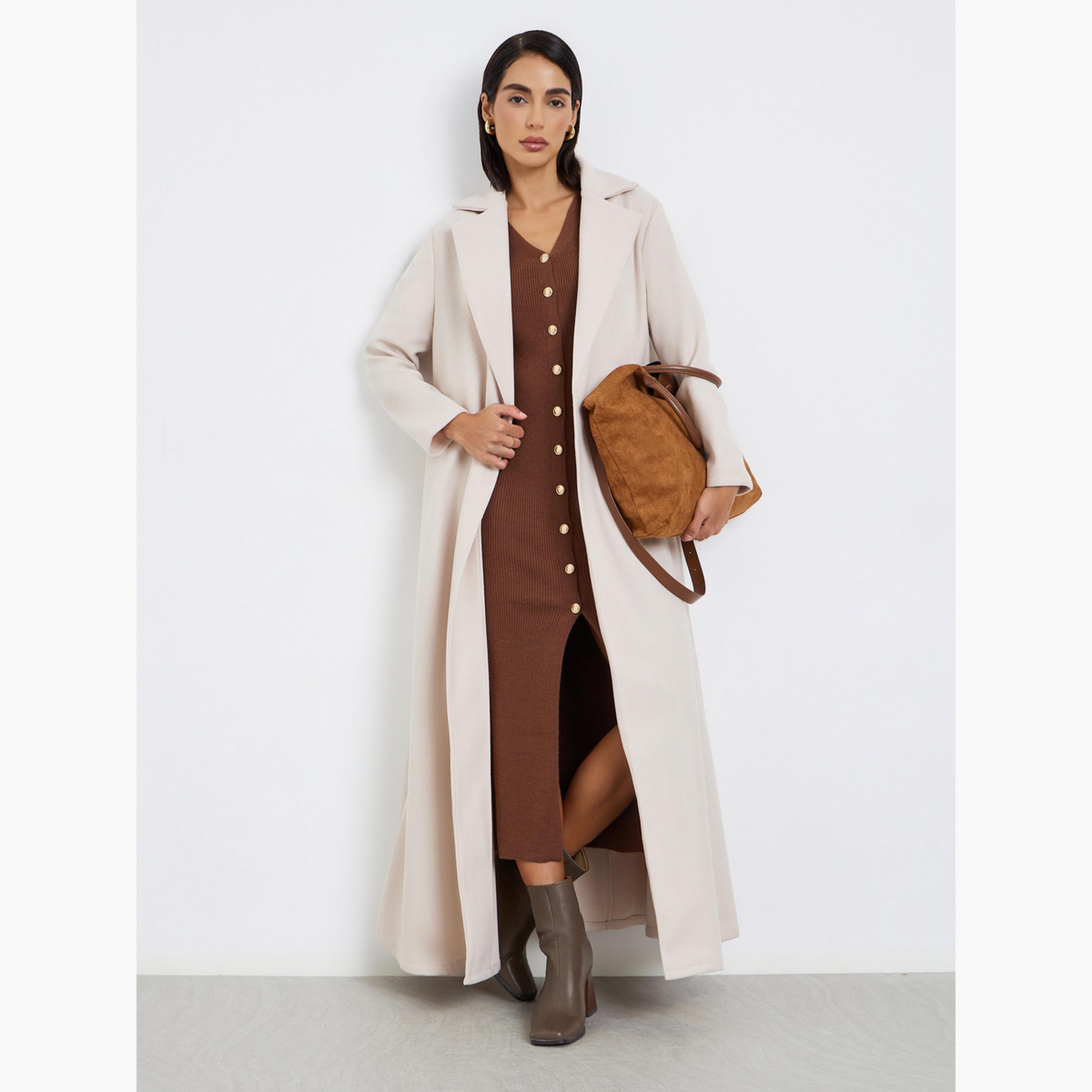 ستايلي - عباية سادة مفتوحة من الأمام مع ياقة مدببة-women-arabicclothing-abayas-image-5