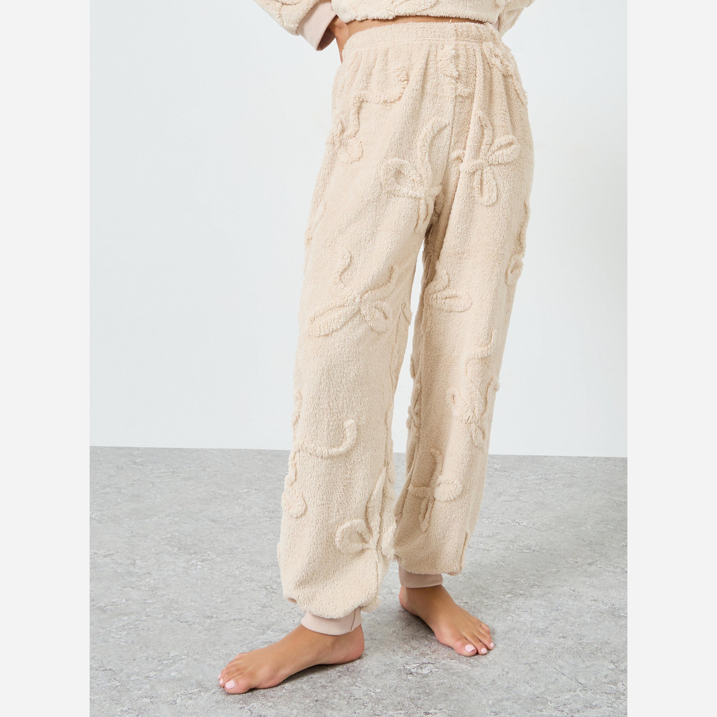 Styli Solid Jacquard Sweatshirt and Pyjama Set-women-clothing-nightwear-pyjamas-longsets-image-5