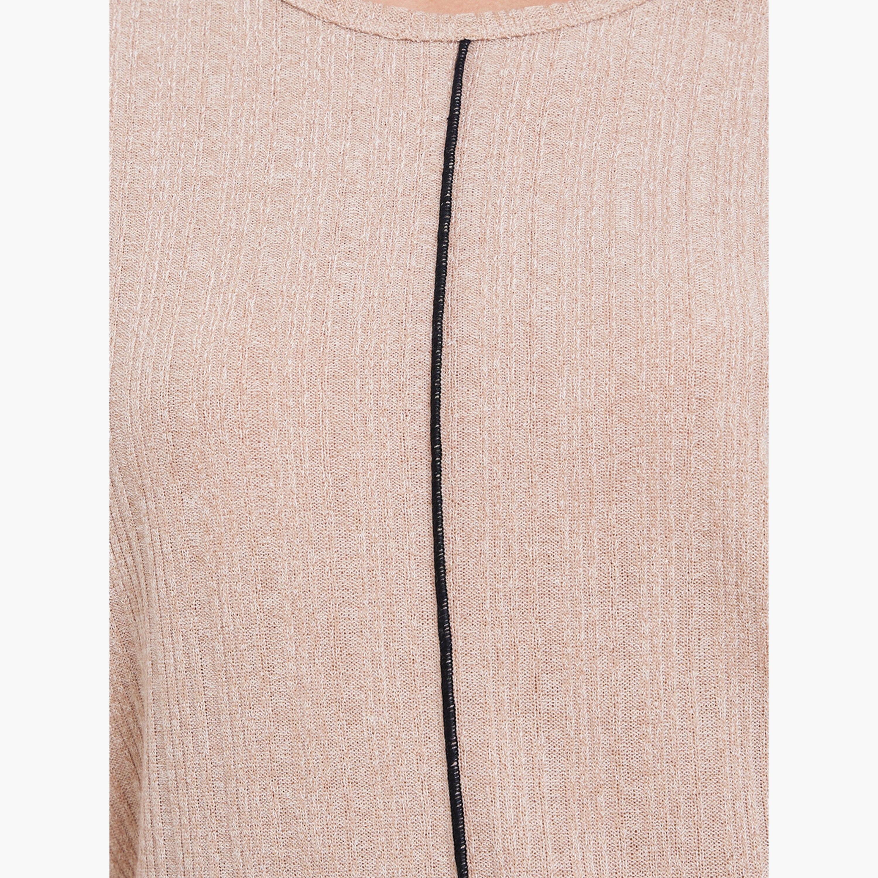 Styli Rib Round Neck T-Shirt and Pyjama Set-women-clothing-nightwear-pyjamas-longsets-image-5