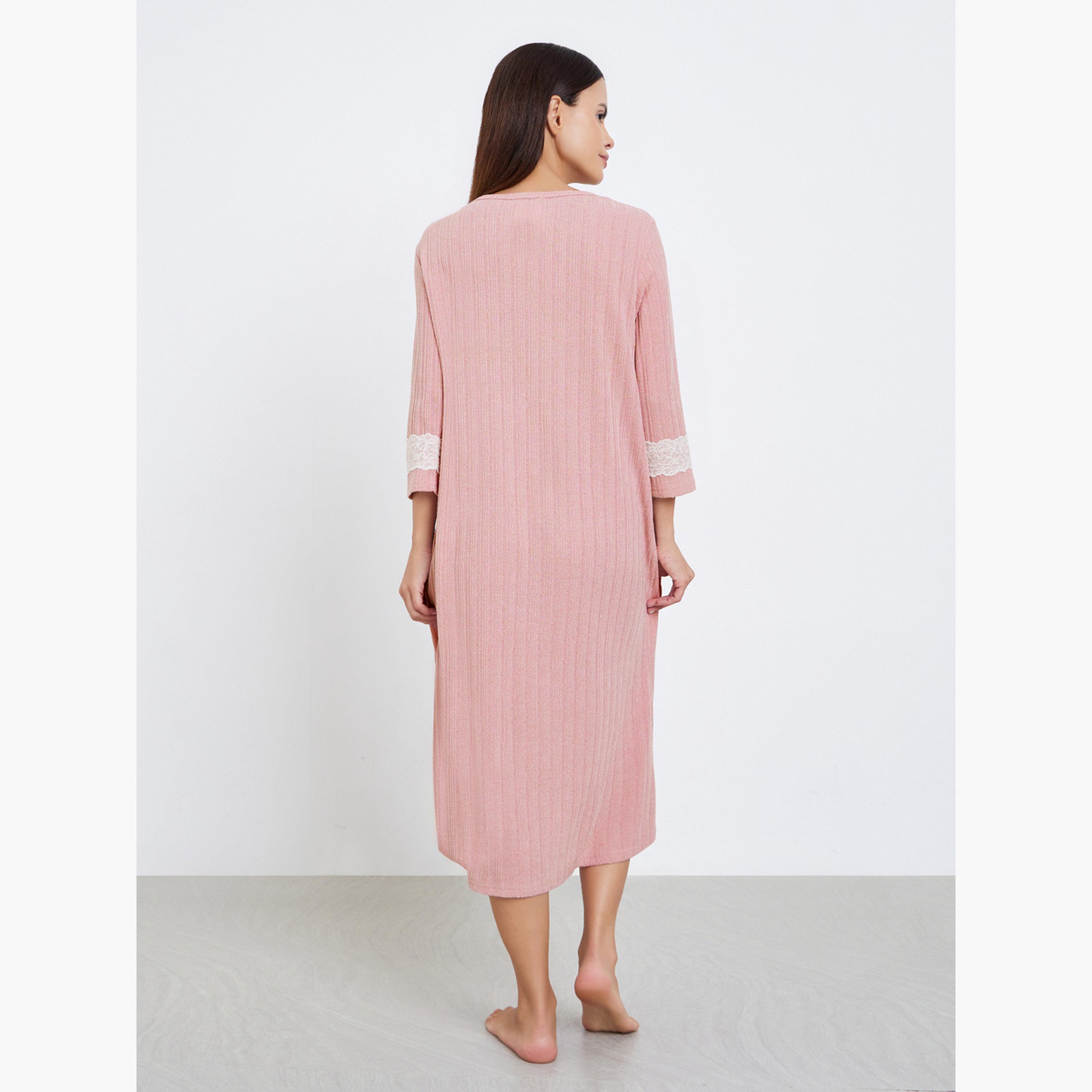 قميص نوم محبوك بياقة واسعة-women-clothing-nightwear-nighties-image-3