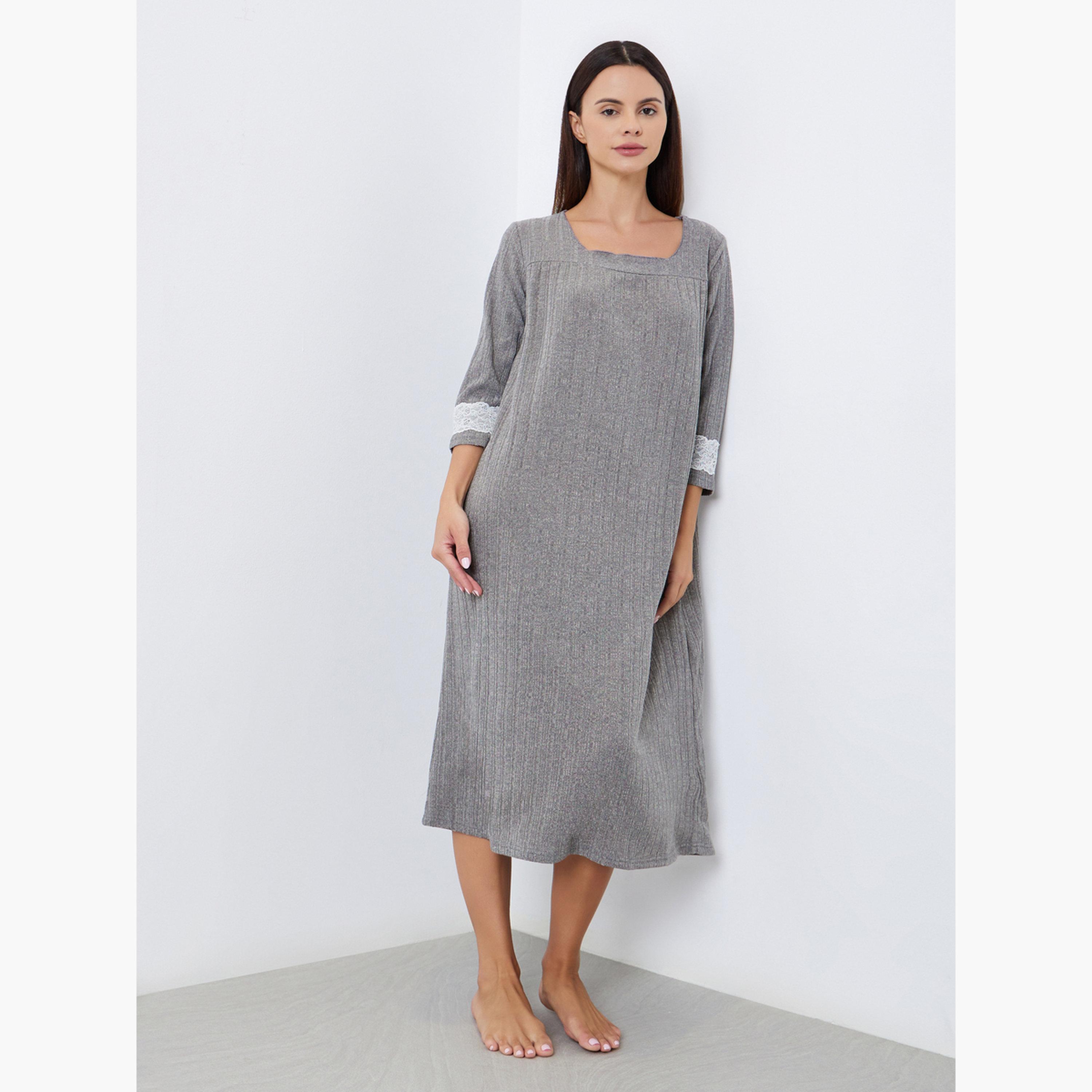 ستايلي - قميص نوم محبوك برقبة مربعة-women-clothing-nightwear-nighties-image-1