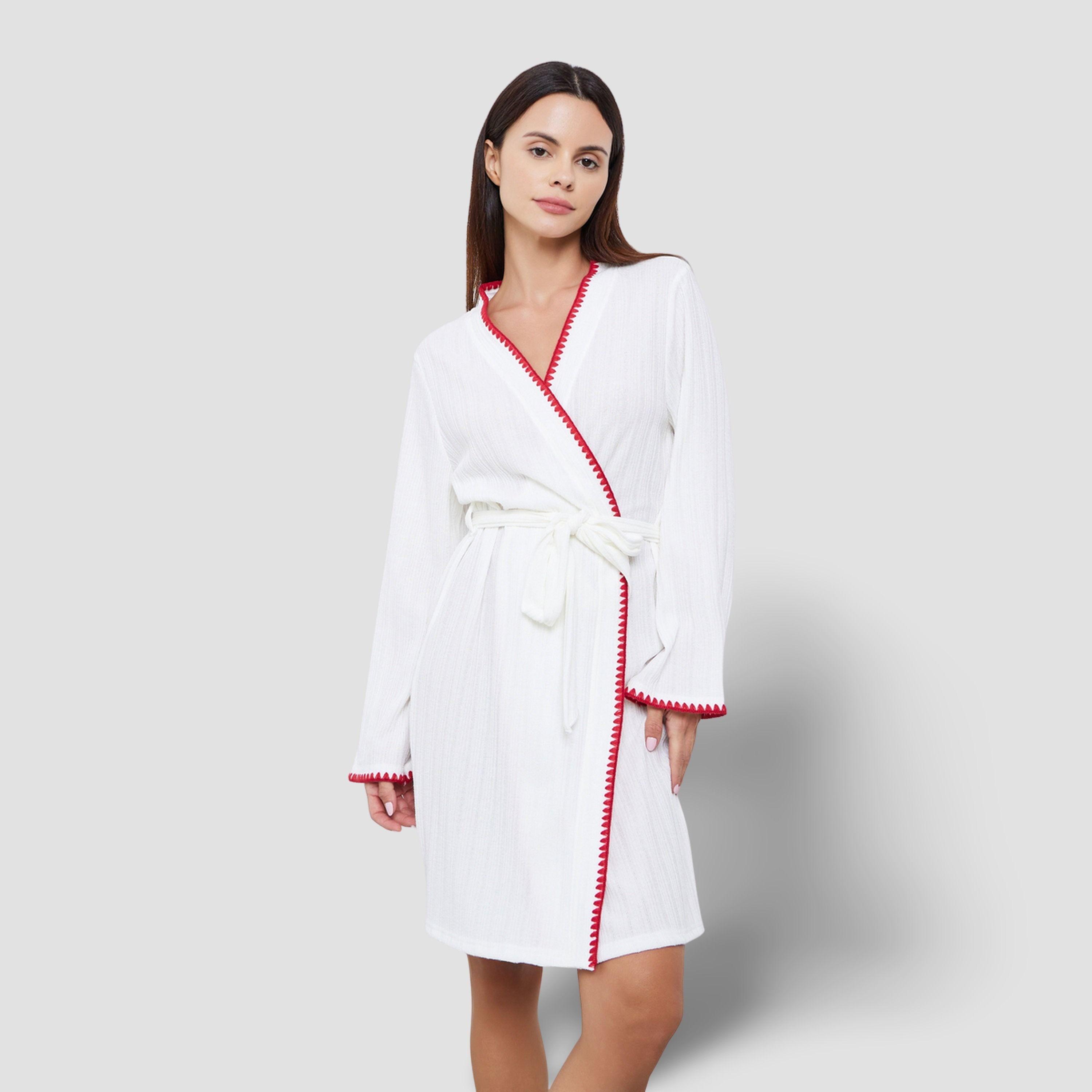 Styli Contrast Trim Belted Robe-women-clothing-nightwear-robes-image-1