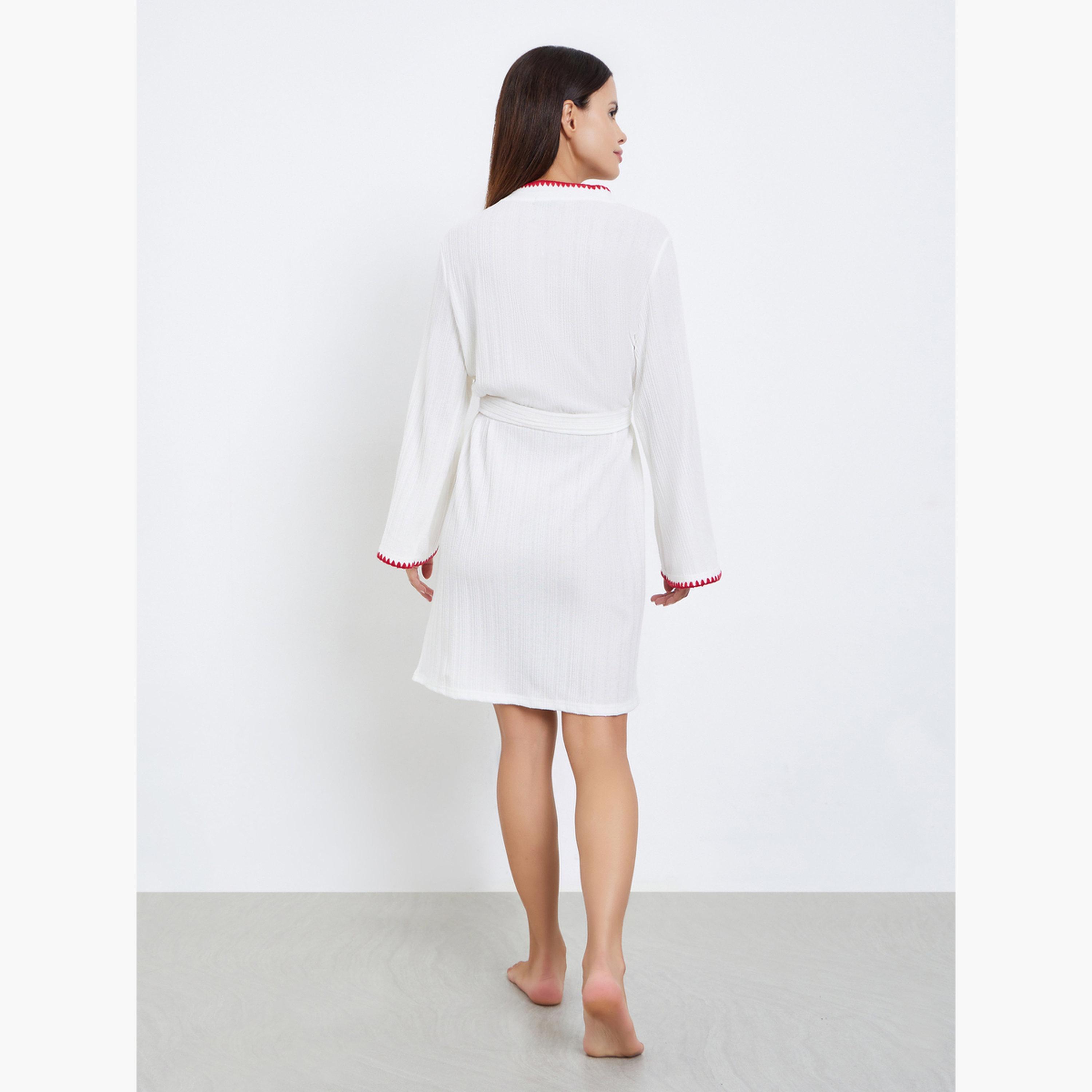 Styli Contrast Trim Belted Robe-women-clothing-nightwear-robes-image-3