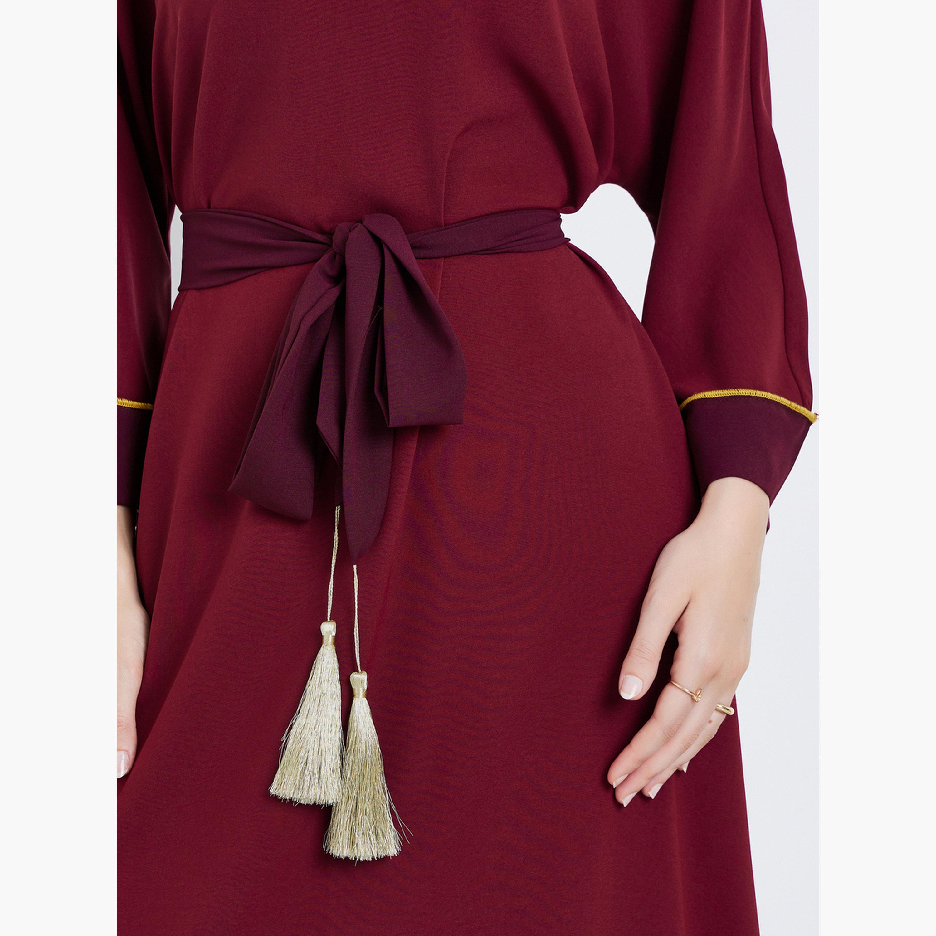 جلابية طويلة بحواف ذهبية-women-arabicclothing-jalabiyas-image-4