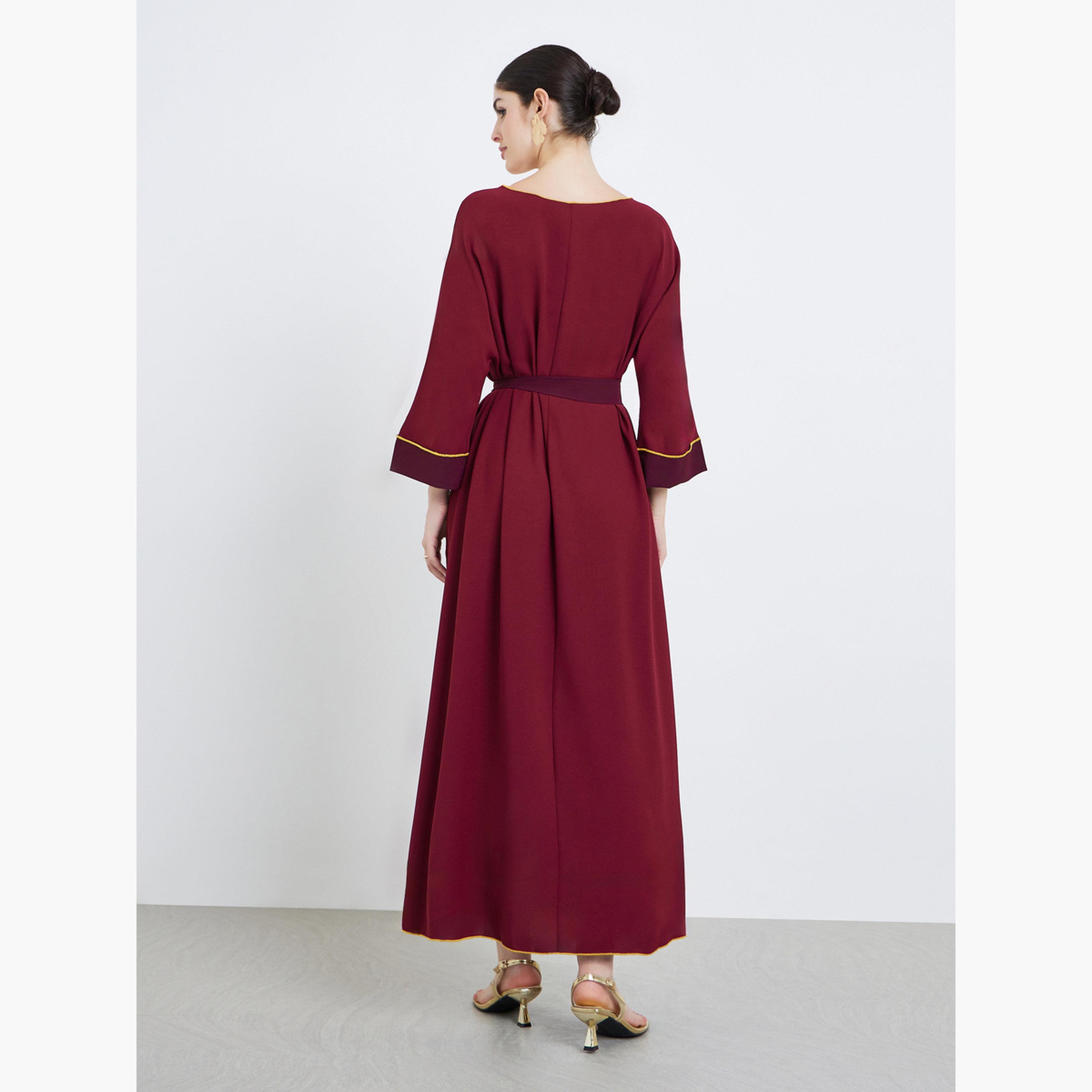 جلابية طويلة بحواف ذهبية-women-arabicclothing-jalabiyas-image-5