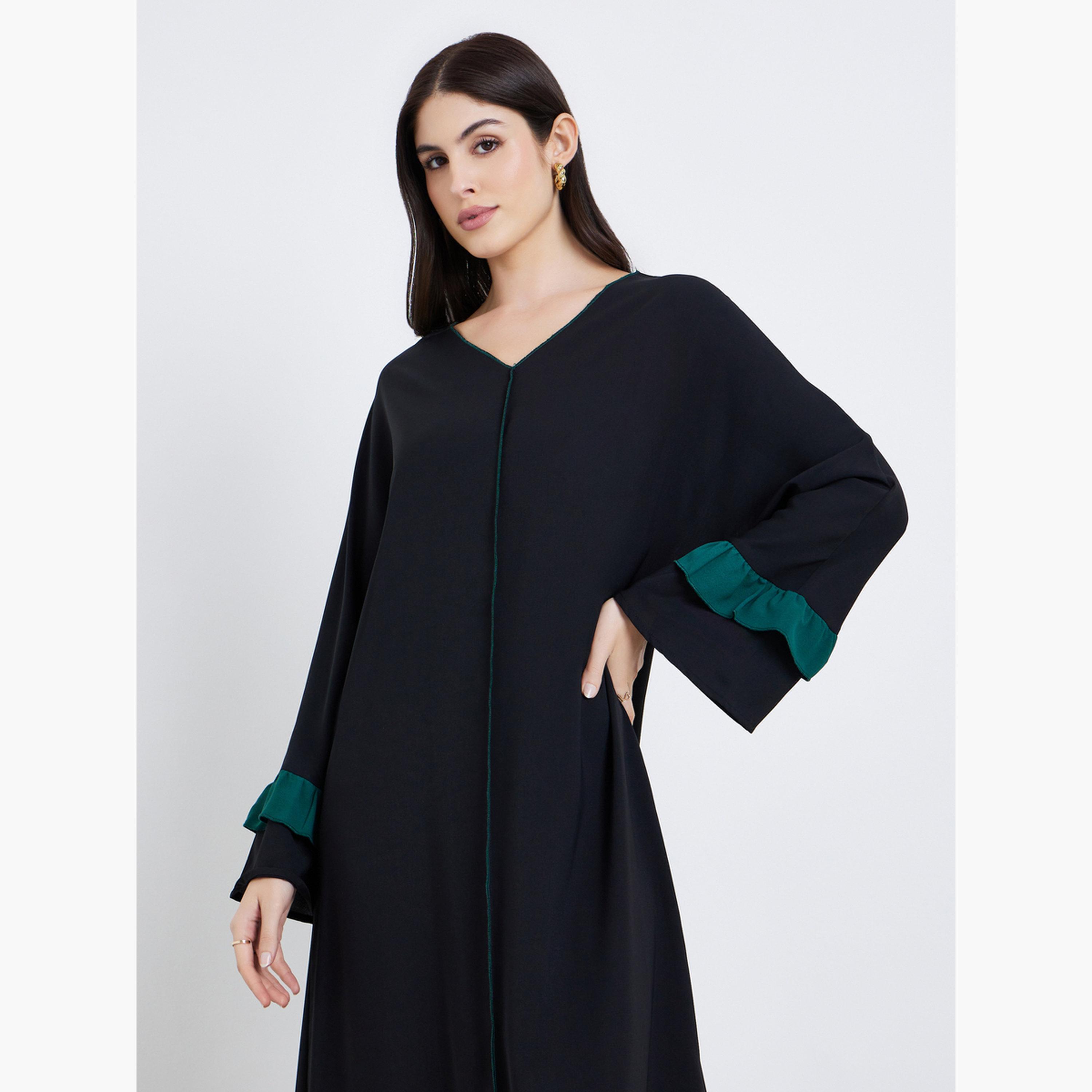 جلابية طويلة بتفاصيل كشكشة-women-arabicclothing-jalabiyas-image-2