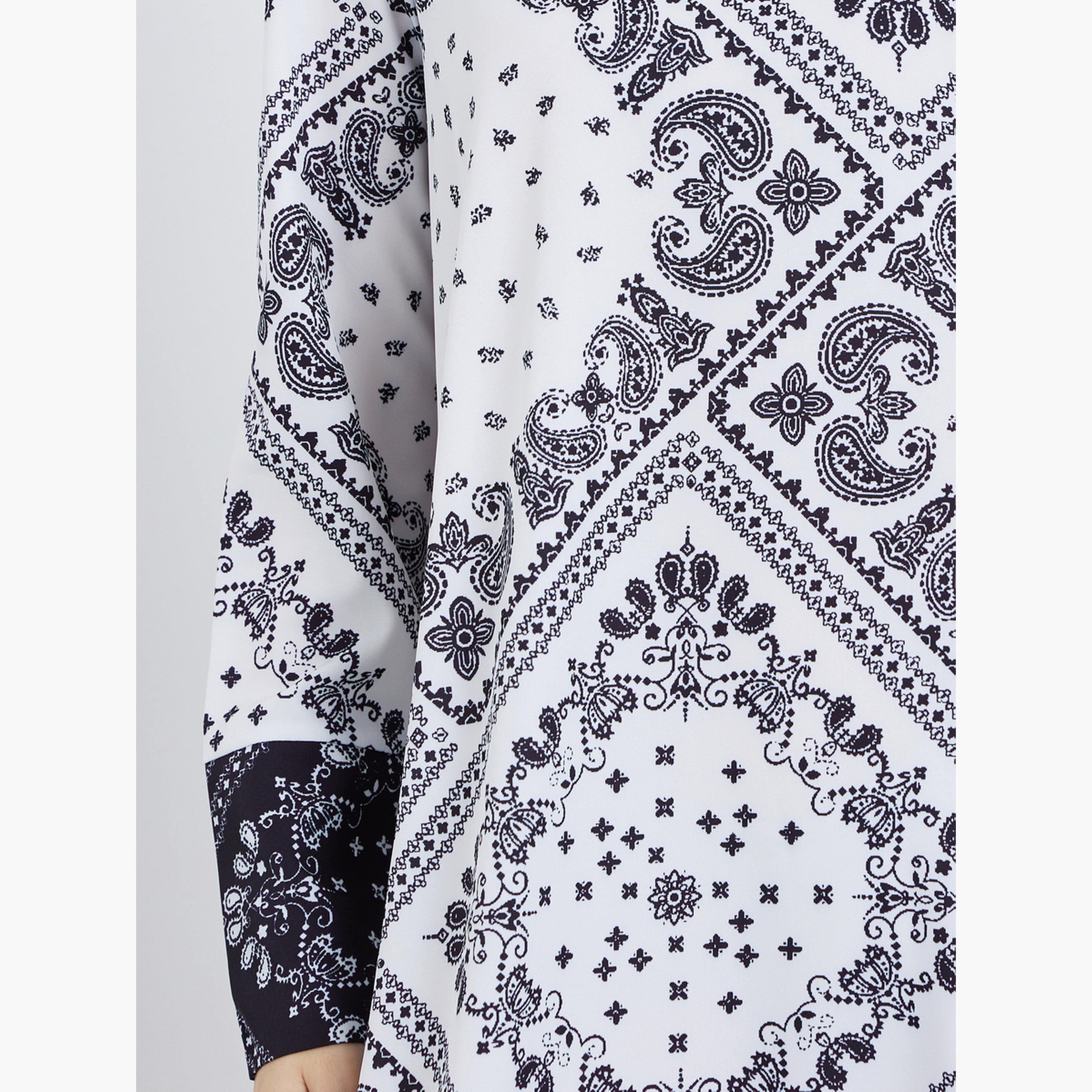 Styli Women All-Over Printed Long Sleeve Jalabiya-women-arabicclothing-jalabiyas-image-4