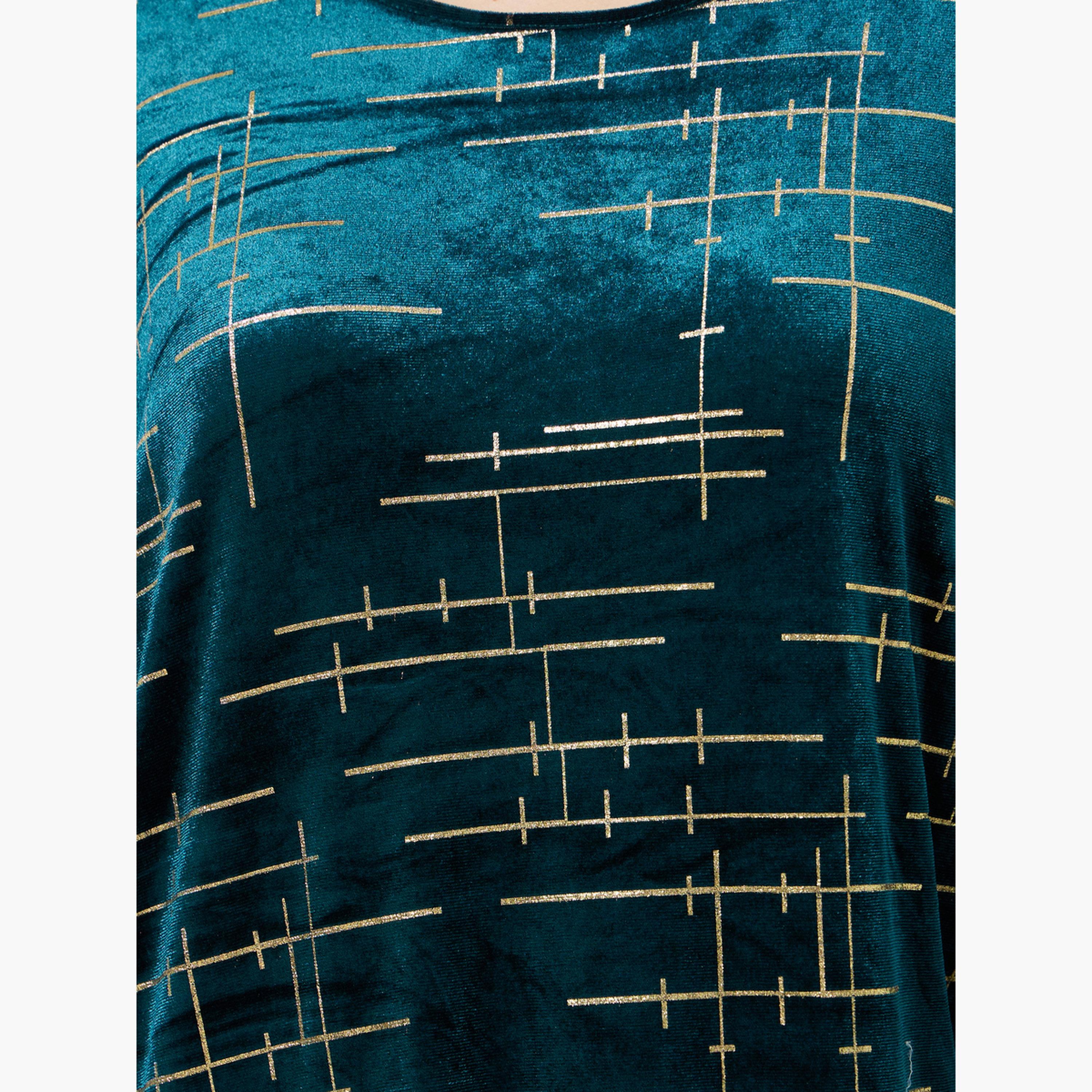 ستايلي - قفطان مخمل لون اخضر زمردي مع تفاصيل ذهبية-women-arabicclothing-kaftan-image-5