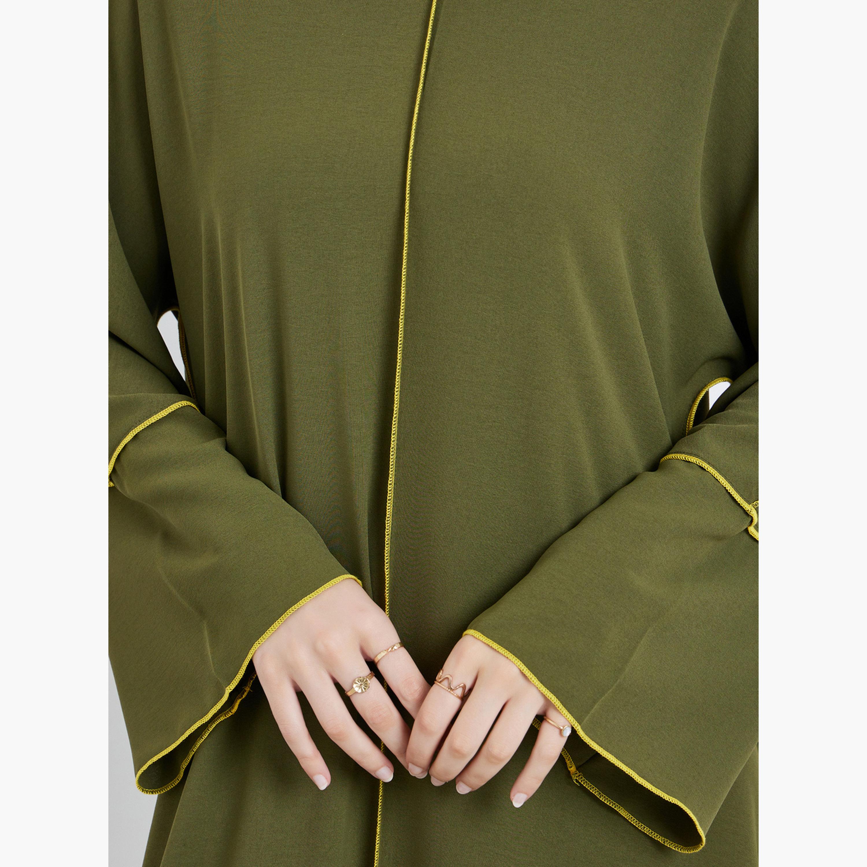 جلابية طويلة بحواف متباينة-women-arabicclothing-jalabiyas-image-4