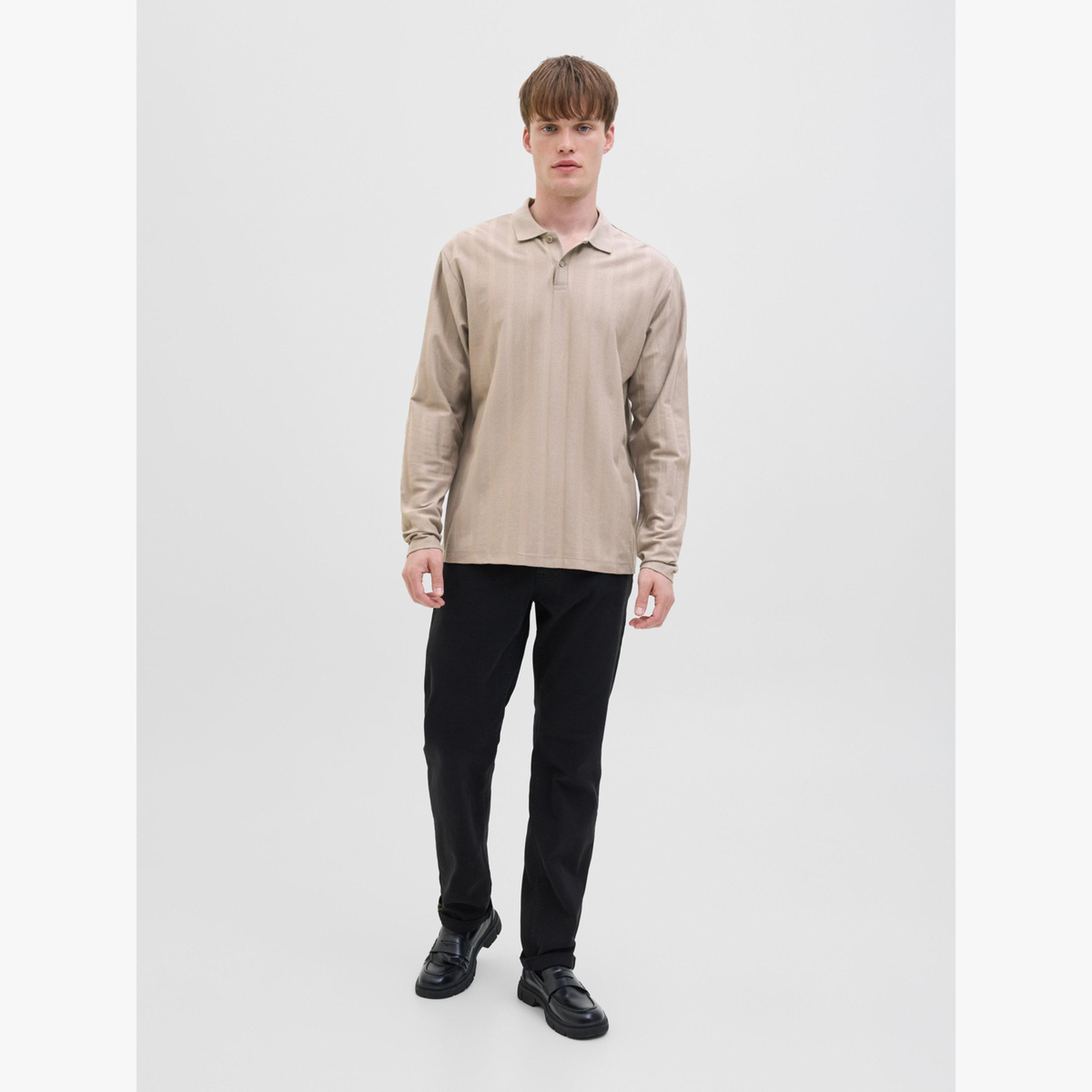 REBEL Beige Long Sleeve Knitted Polo-men-clothing-tshirtsandpolos-polos-image-2