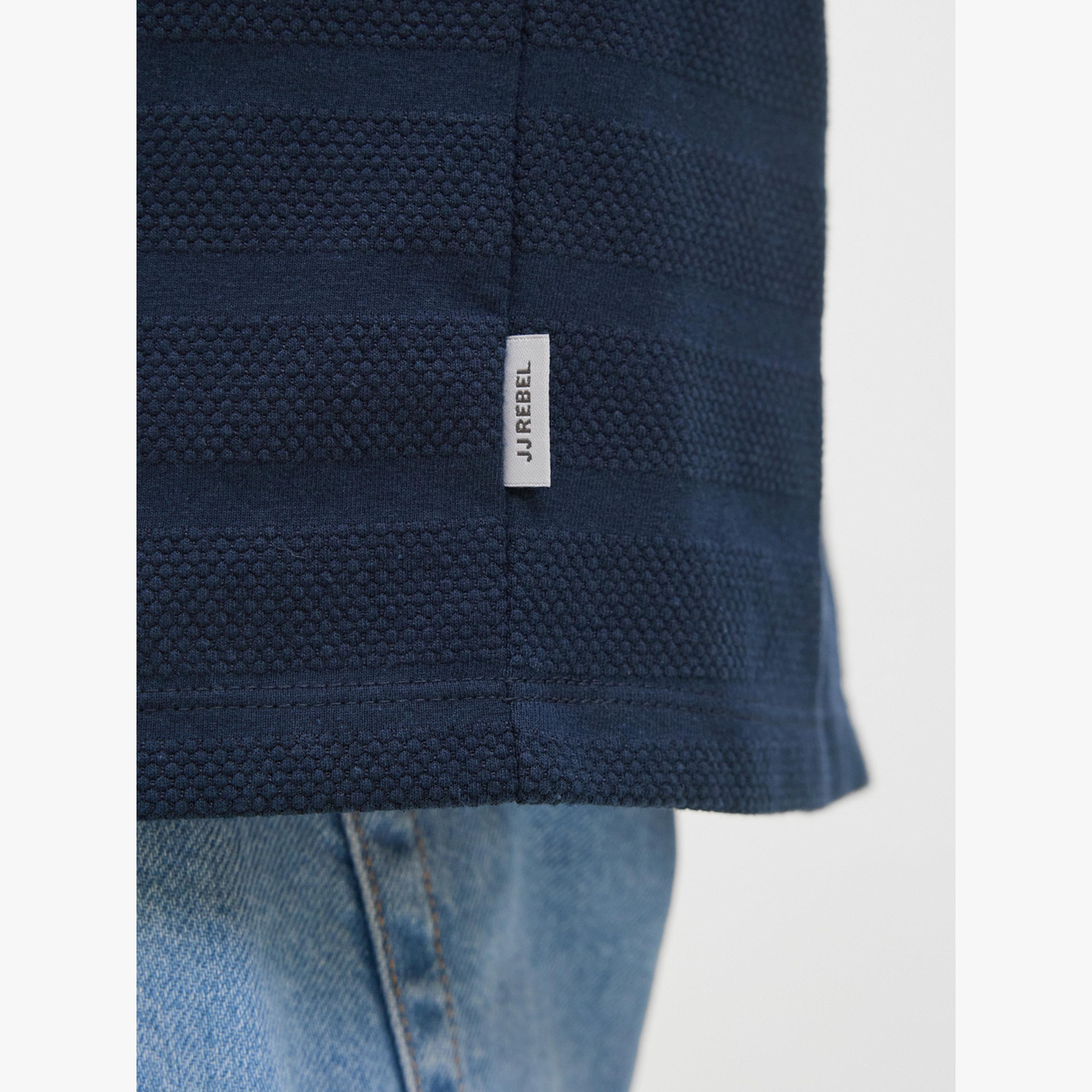 REBEL Navy Blue Long Sleeve Knitted Polo-men-clothing-tshirtsandpolos-polos-image-5