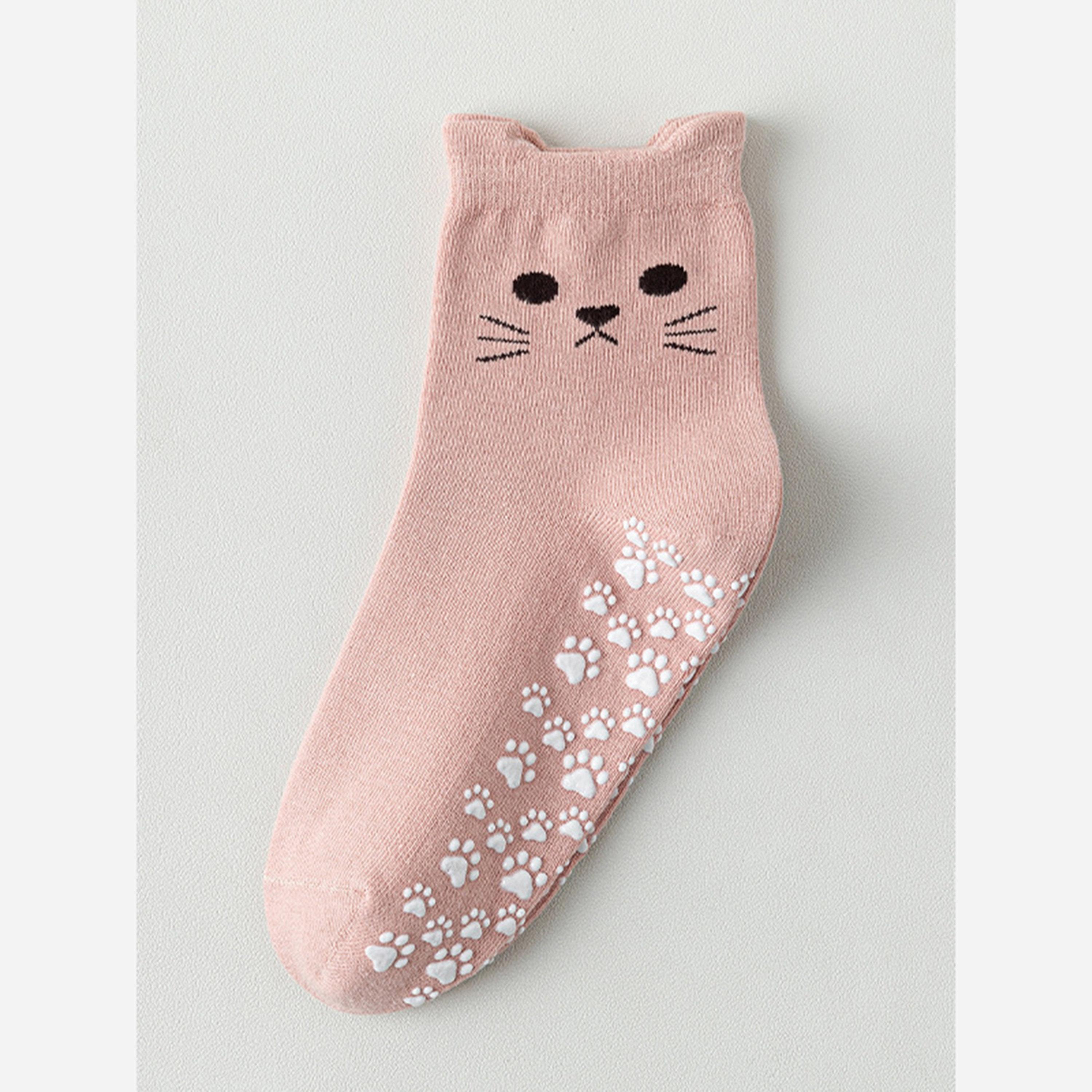 Styli Pink Cat Paw Grip Silicon Pads Yoga Socks-sports-gear-gym-image-1
