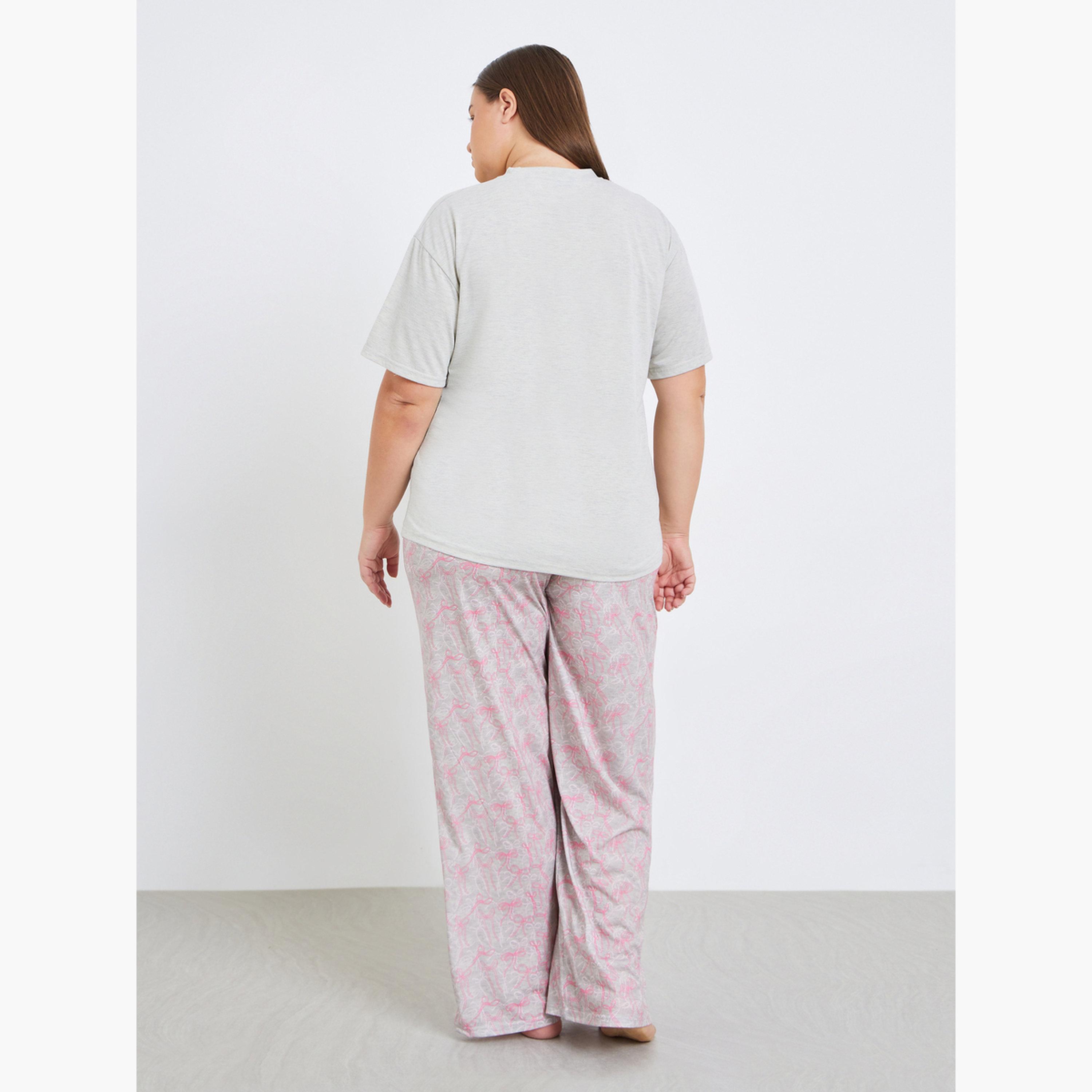طقم بيجاما من بنطال وتيشيرت بمقاس كبير-women-clothing-nightwear-pyjamas-longsets-image-3