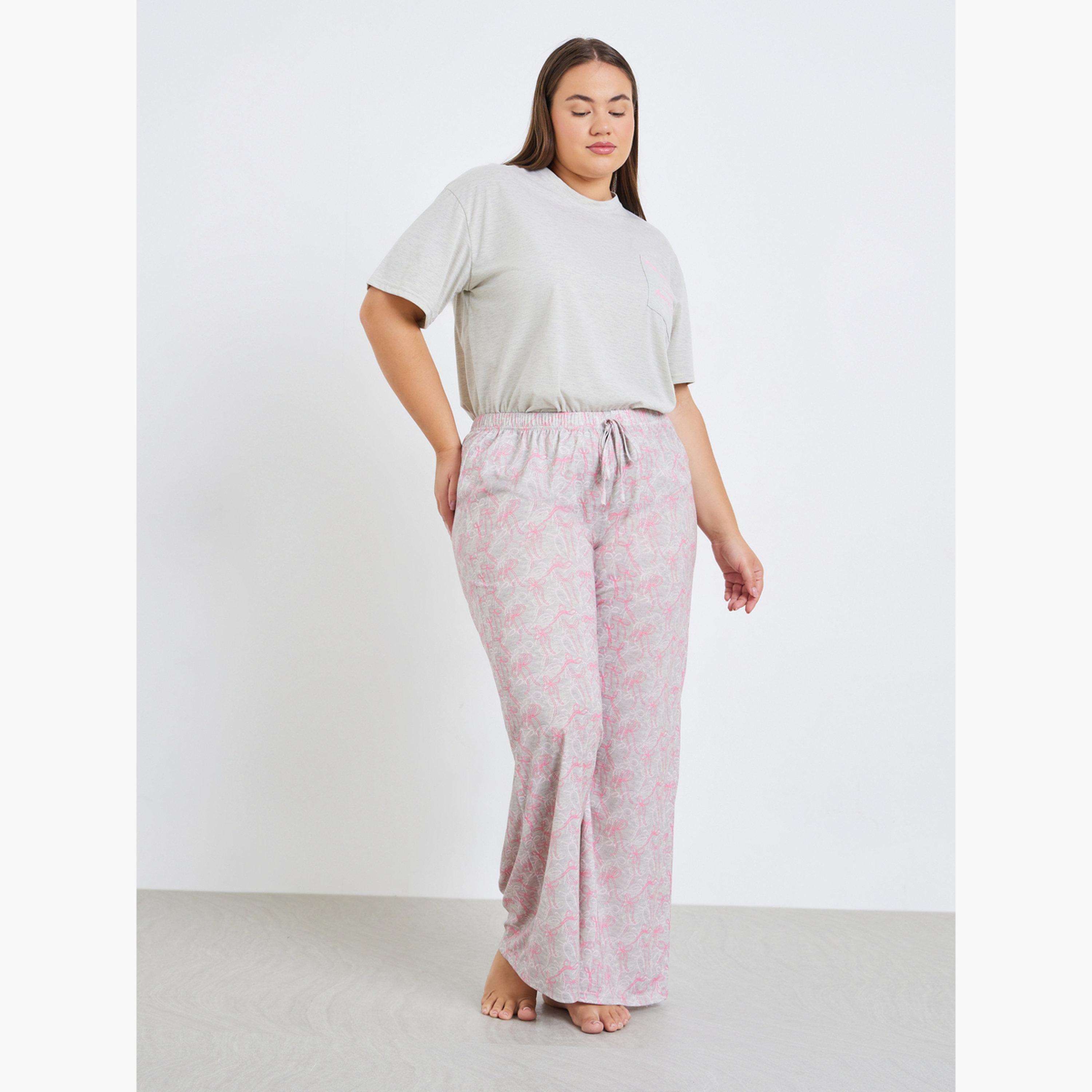 طقم بيجاما من بنطال وتيشيرت بمقاس كبير-women-clothing-nightwear-pyjamas-longsets-image-4