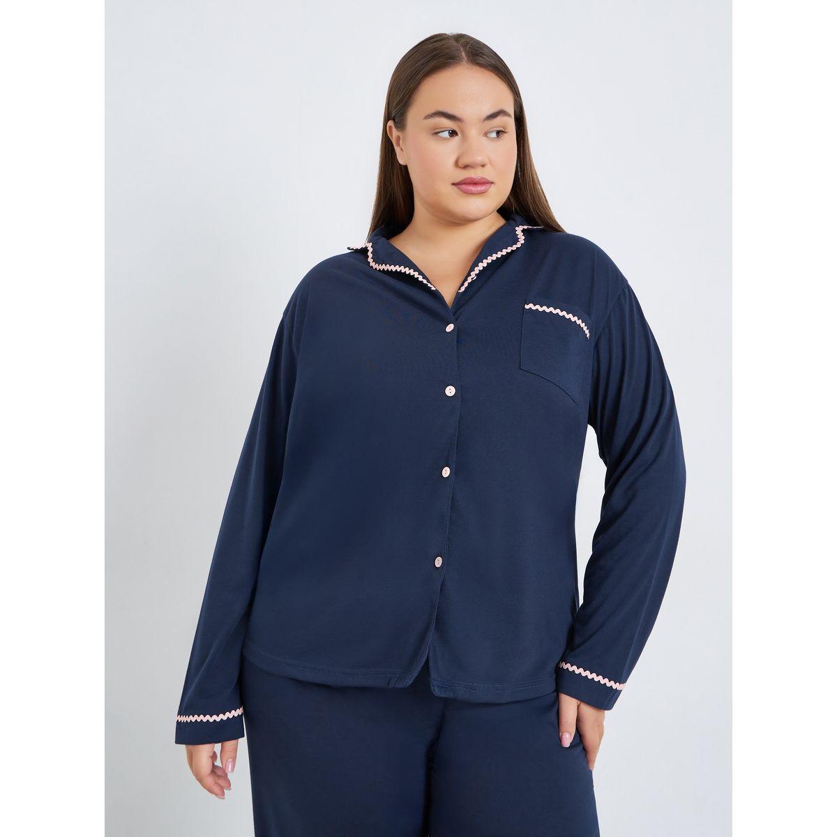 طقم بيجاما من بنطال وبلوزة بمقاس كبير-women-clothing-nightwear-pyjamas-longsets-image-3