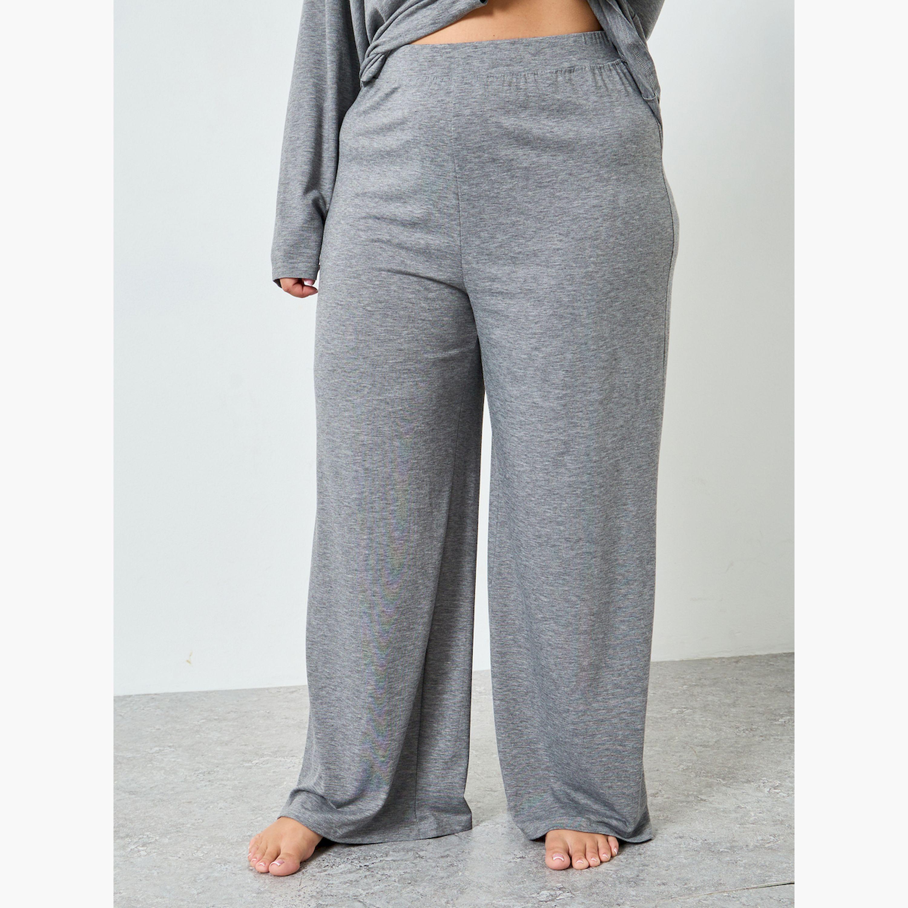 طقم بيجاما مقاس كبير قميص وبنطال واسع-women-clothing-nightwear-pyjamas-longsets-image-4