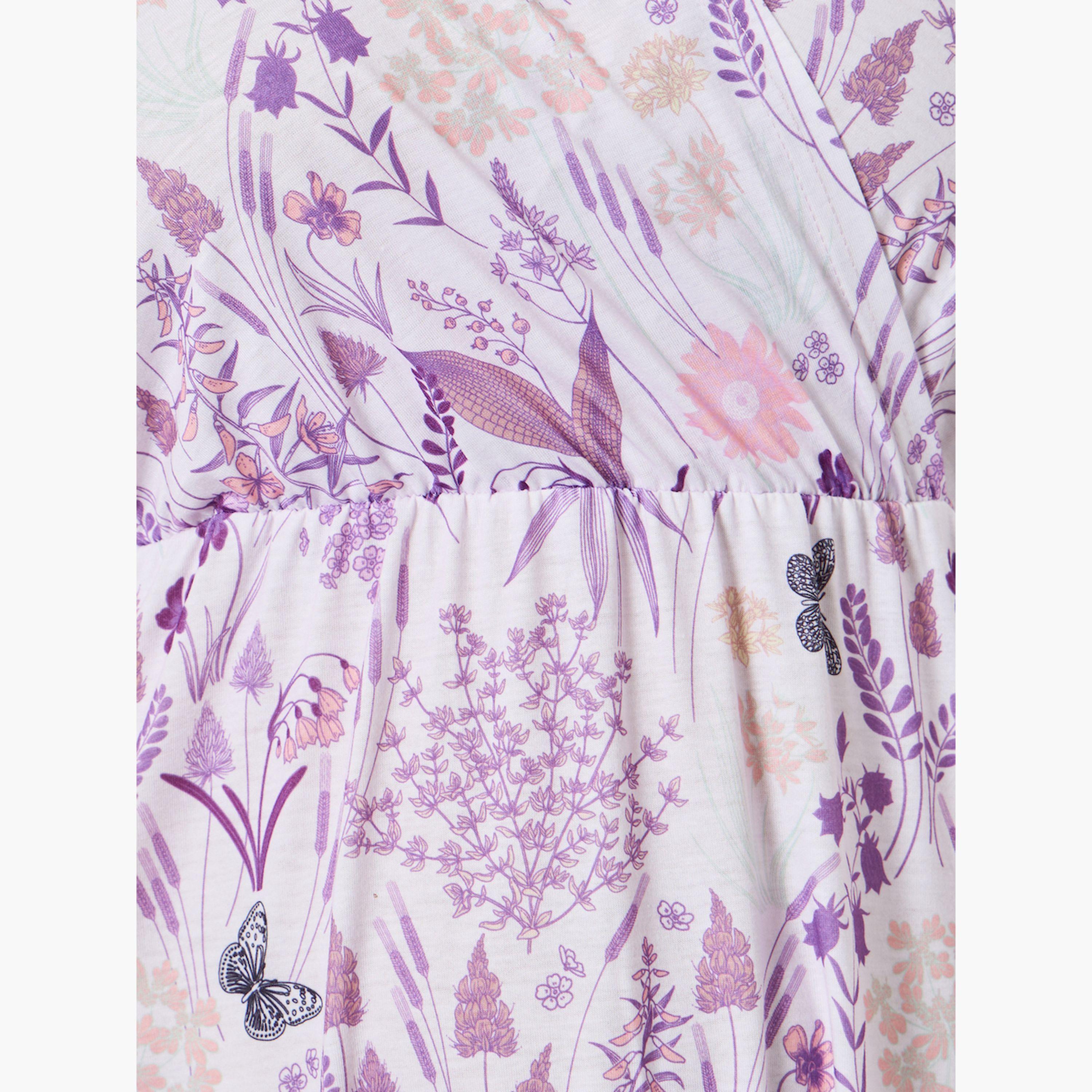 Styli Plus Size Floral Print Wrap Nightdress-women-clothing-nightwear-nighties-image-4