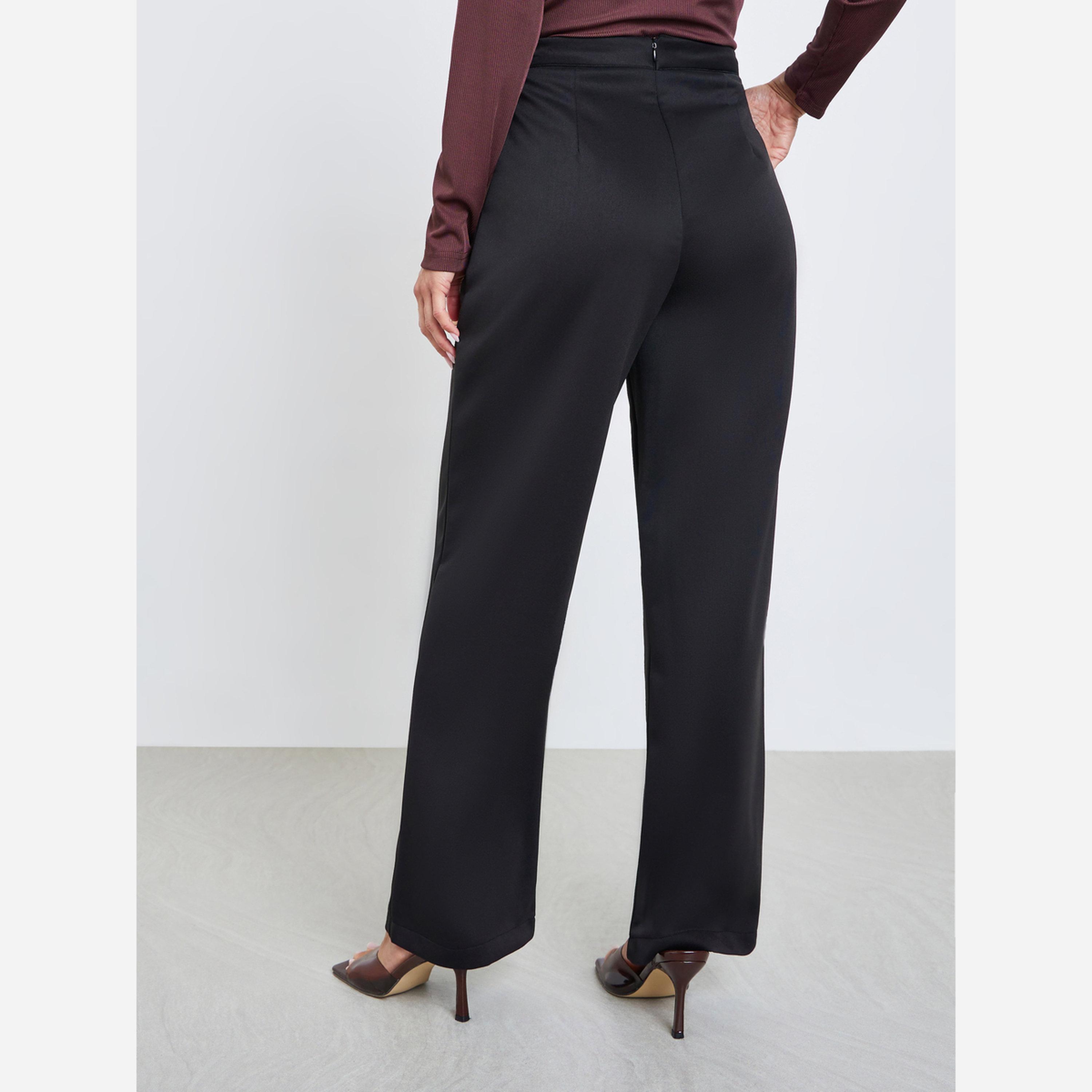 Styli Solid Elastic-Waist Wide Leg Pants-women-clothing-bottoms-trousers-image-4