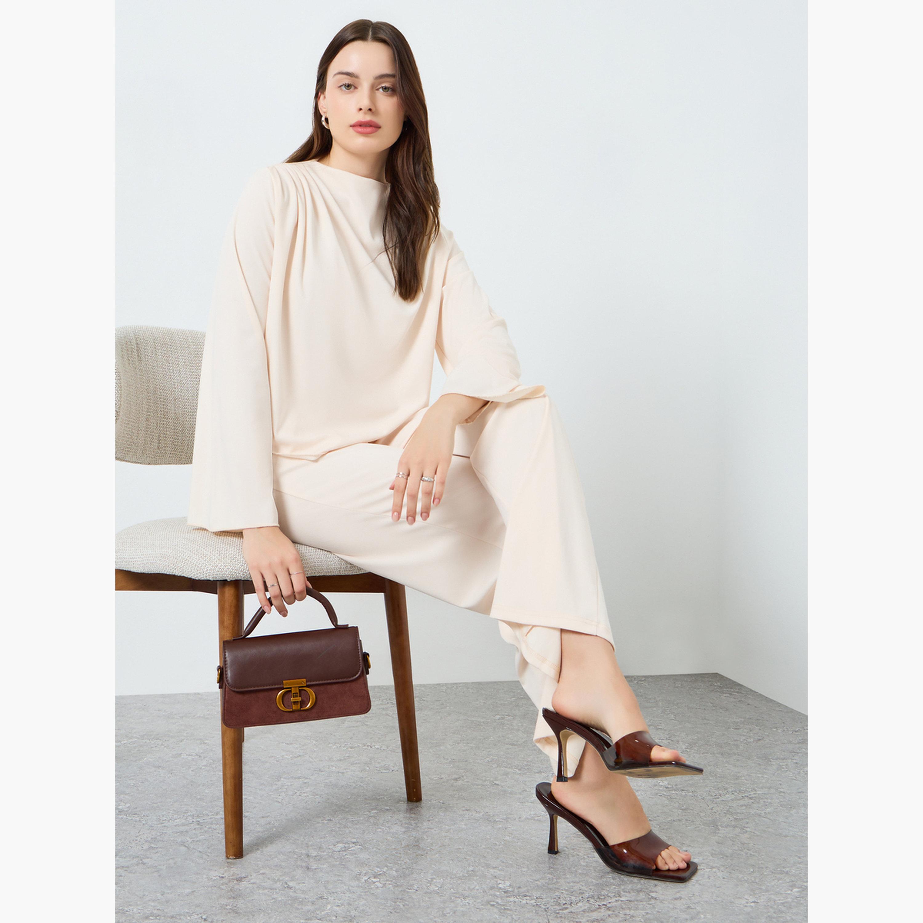 طقم منسق من بلوزة بحافة غير متماثلة وبنطال-women-clothing-coordsets-image-2