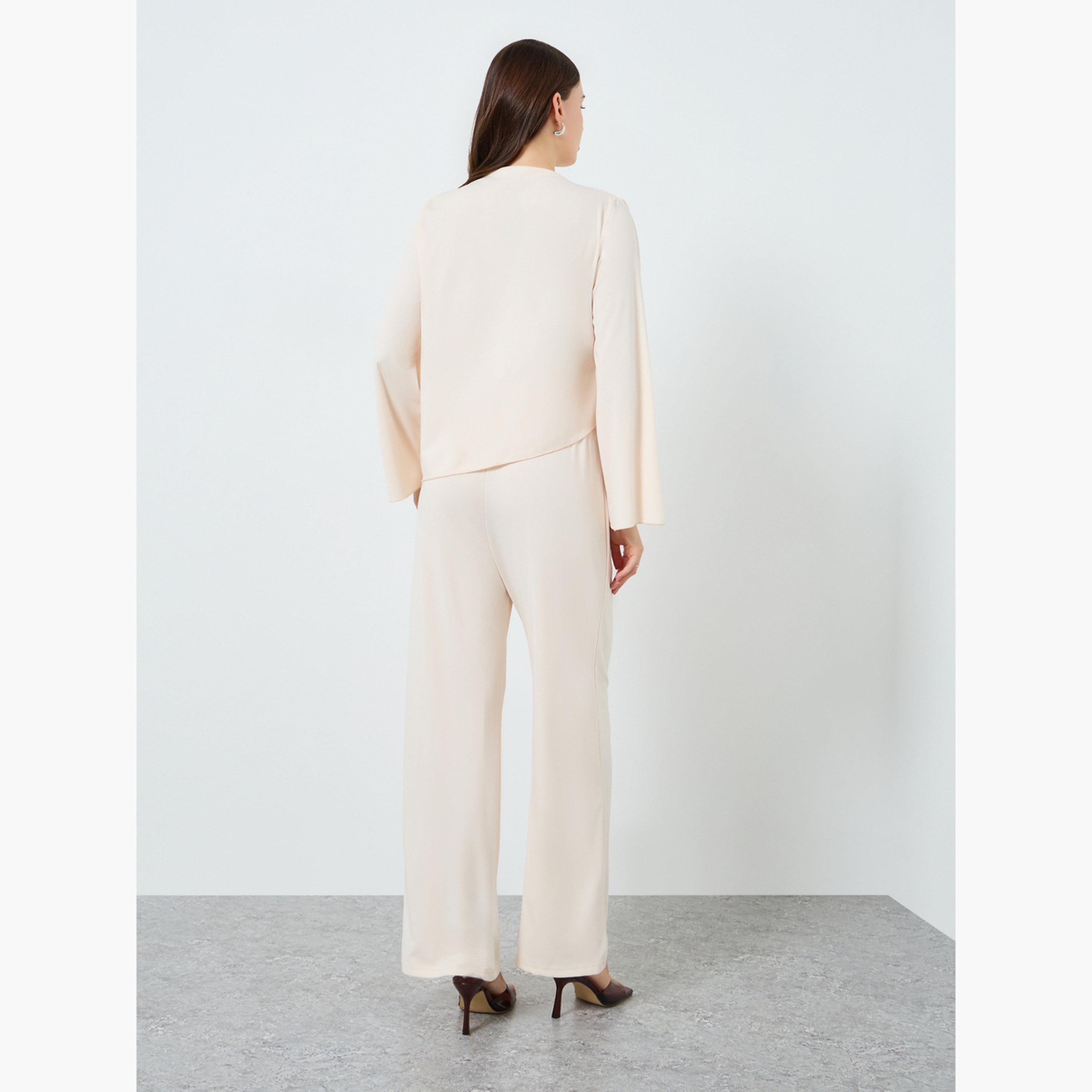 طقم منسق من بلوزة بحافة غير متماثلة وبنطال-women-clothing-coordsets-image-4