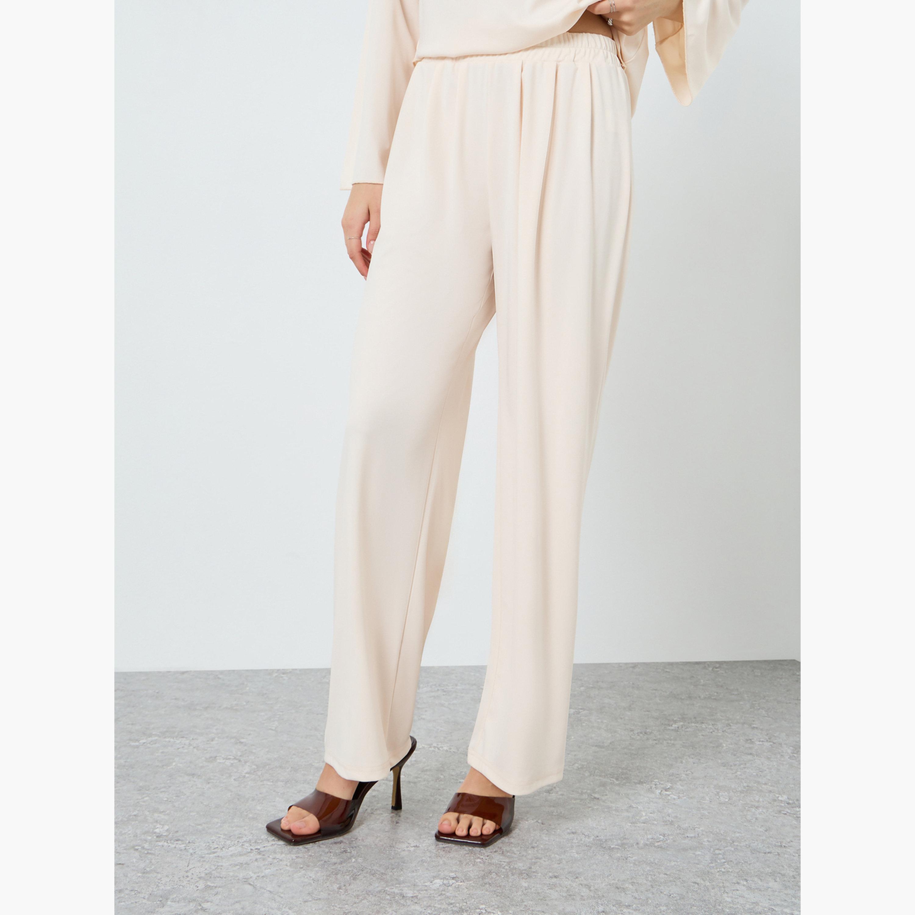 طقم منسق من بلوزة بحافة غير متماثلة وبنطال-women-clothing-coordsets-image-5