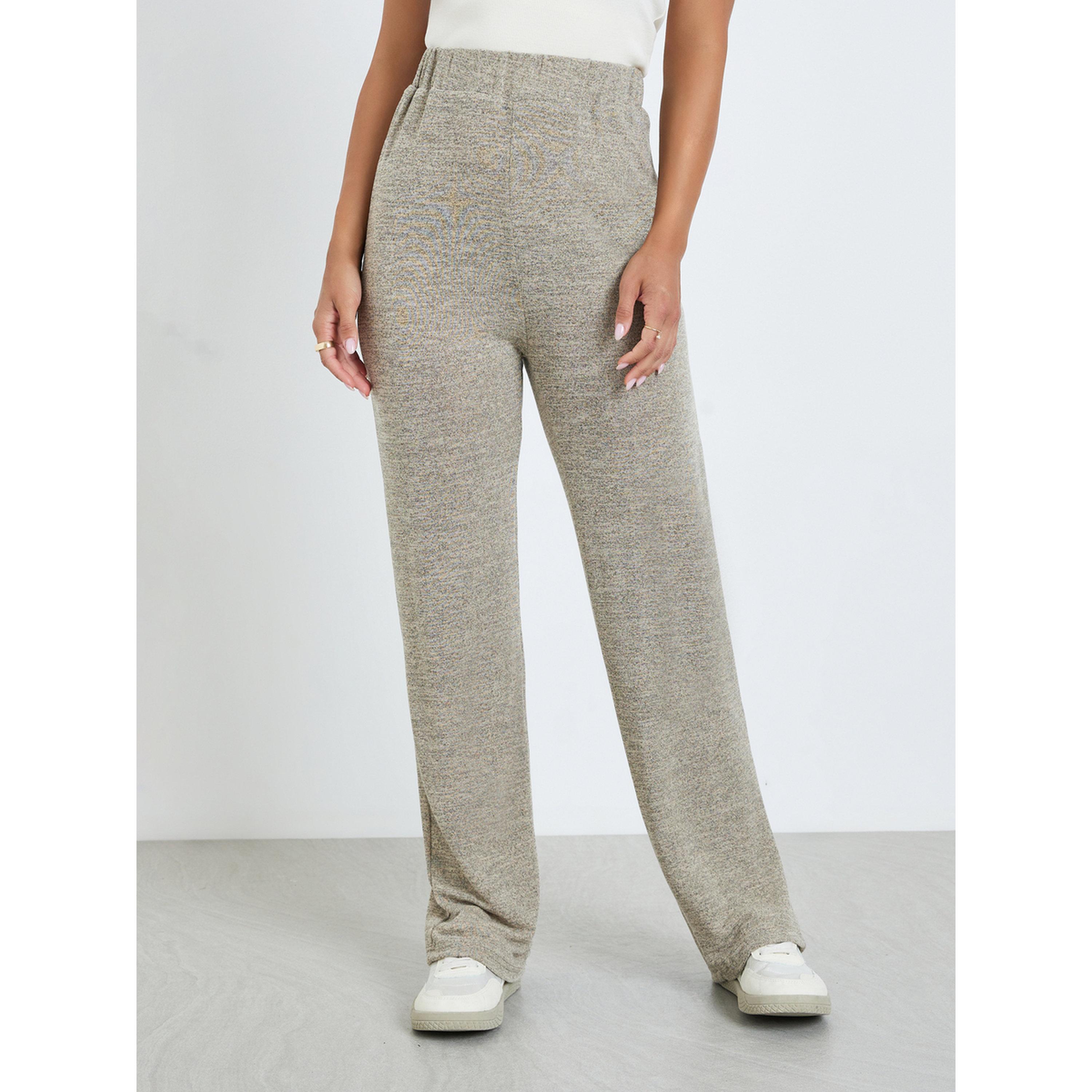 بنطال محبوك بقصة فضفاضة للنساء-women-clothing-bottoms-joggers-image-1
