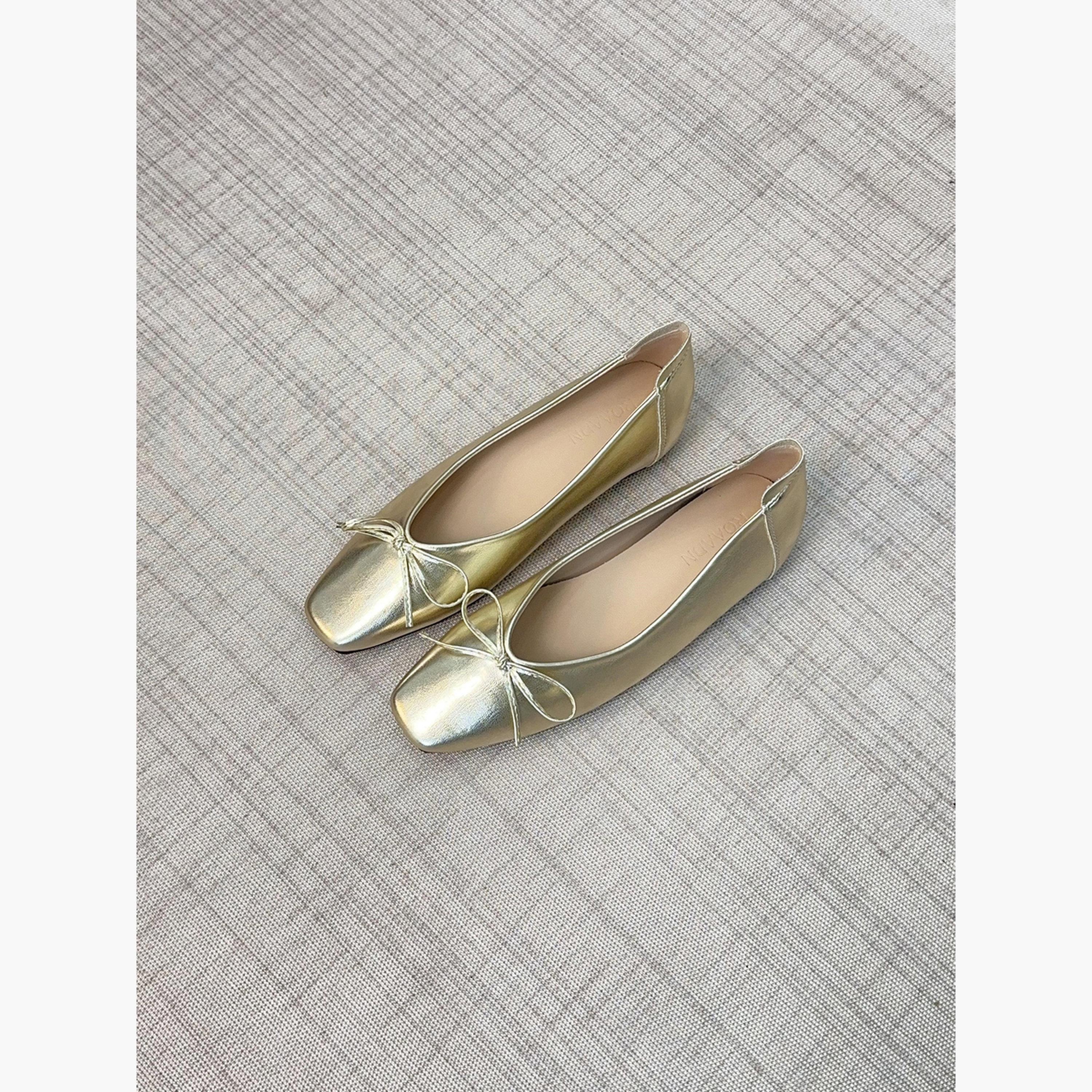 Take Two Women Gold Bow Detail Ballerina Shoes-women-shoes-ballerinas-image-4