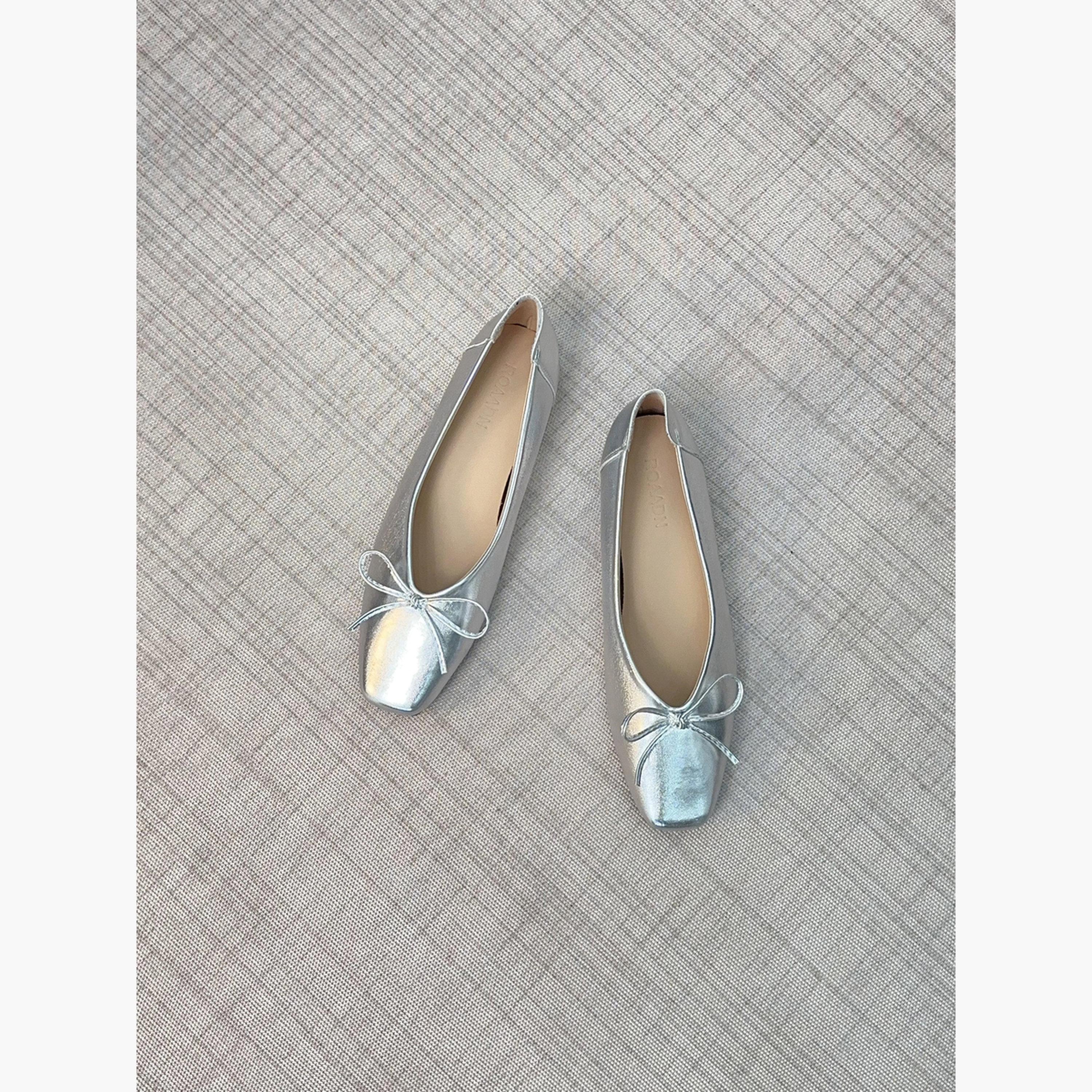 Take Two Women Silver Bow Detail Ballerina Shoes-women-shoes-ballerinas-image-4