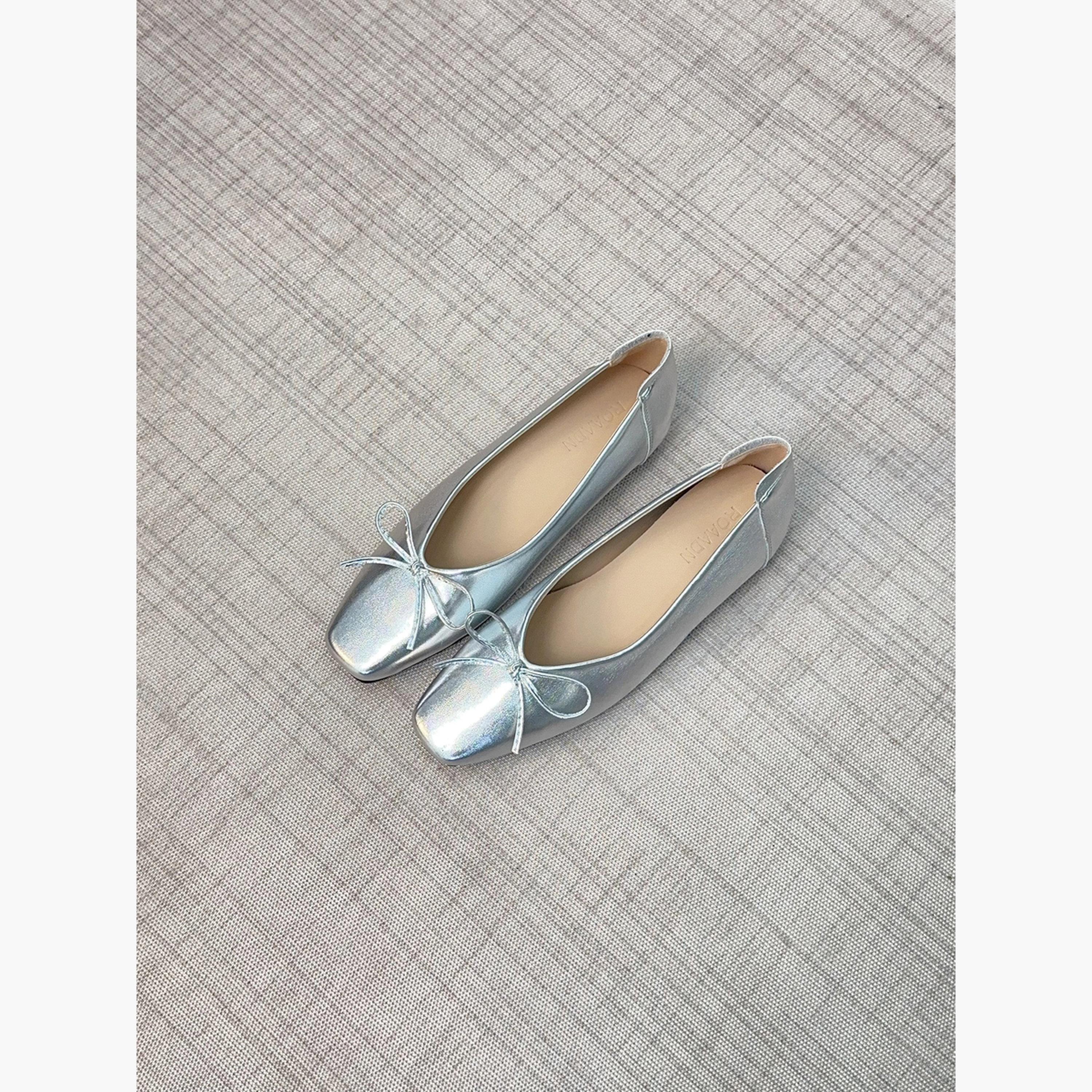 Take Two Women Silver Bow Detail Ballerina Shoes-women-shoes-ballerinas-image-5