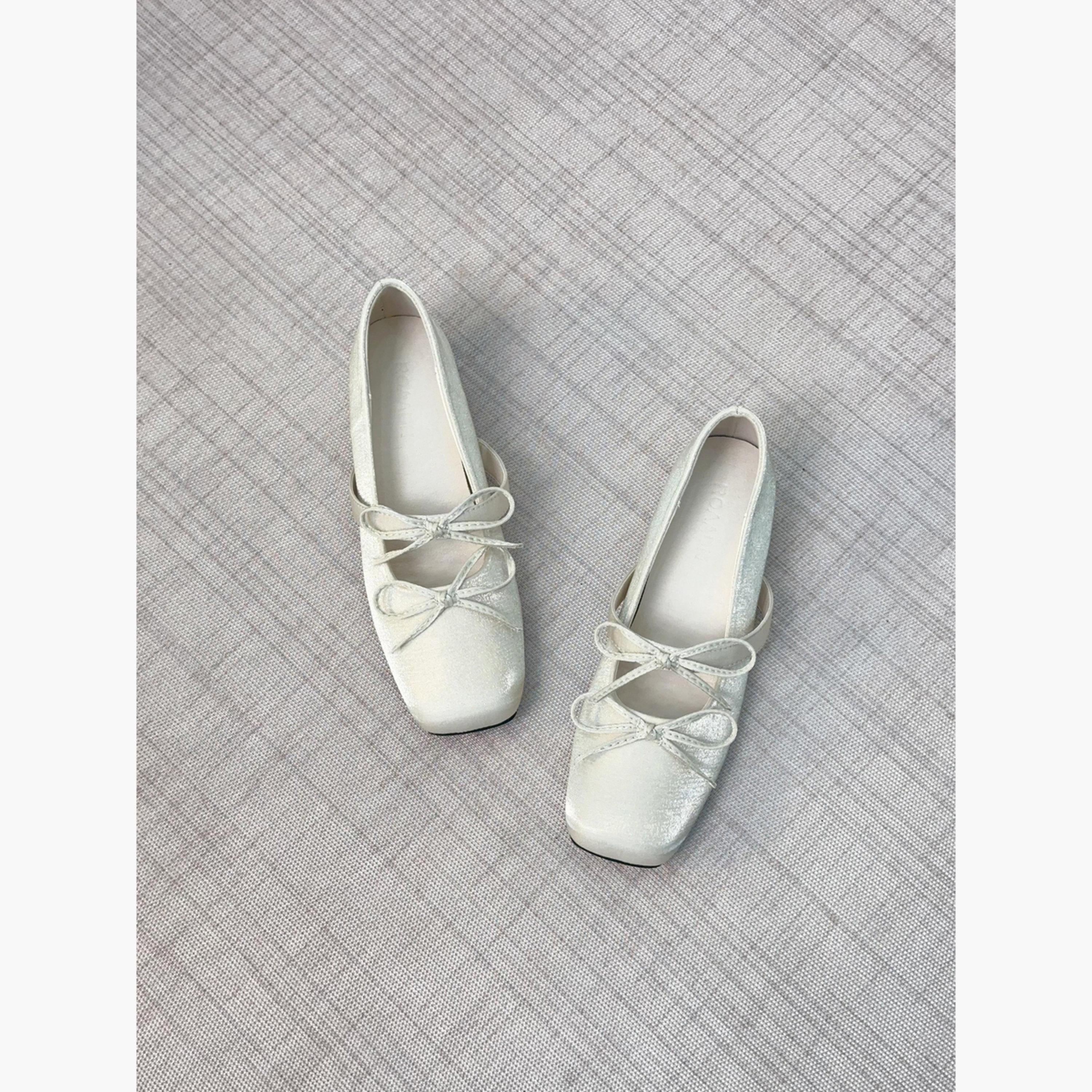 حذاء فلات بمقدمة مربعة وتفاصيل فيونكة-women-shoes-ballerinas-image-3