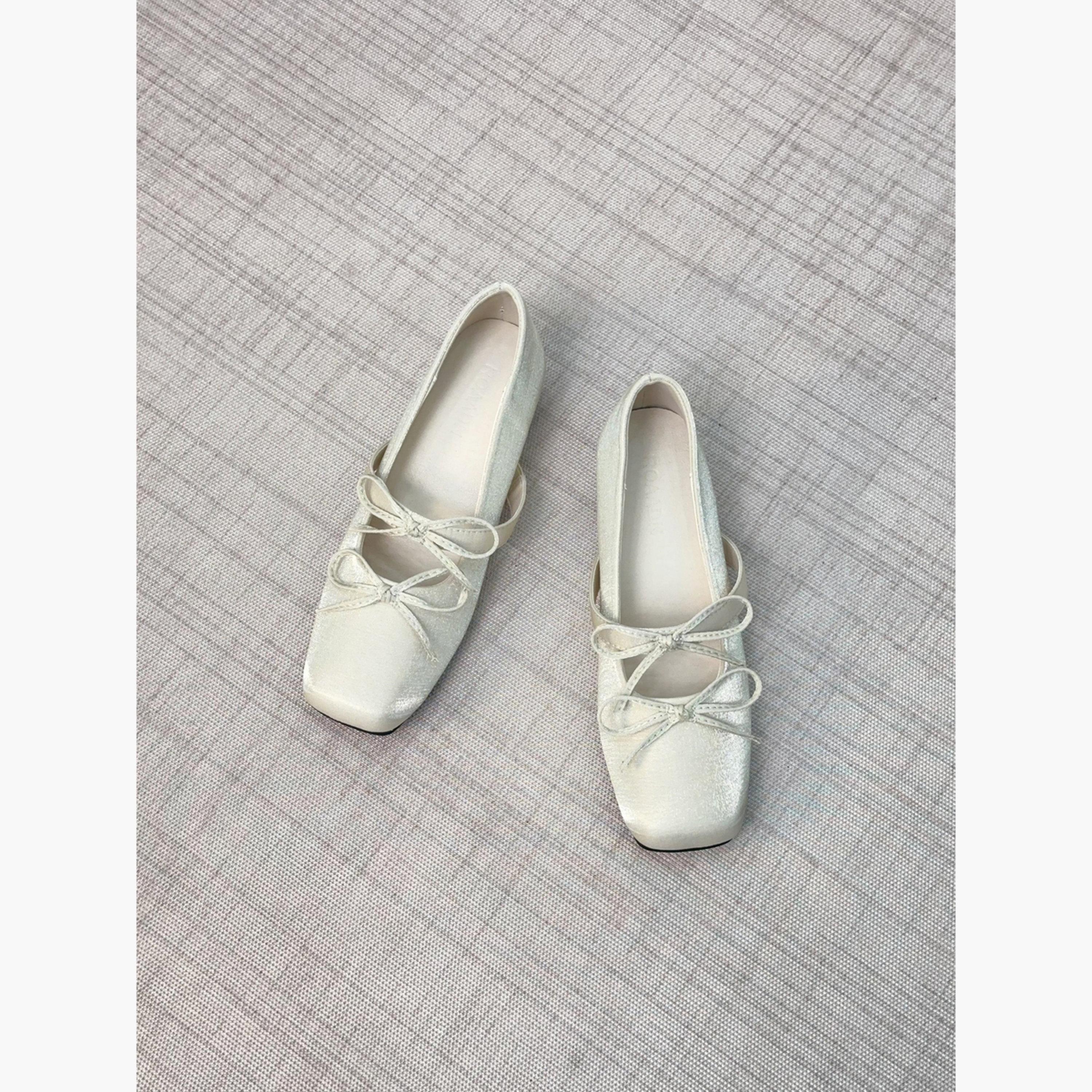 حذاء فلات بمقدمة مربعة وتفاصيل فيونكة-women-shoes-ballerinas-image-4