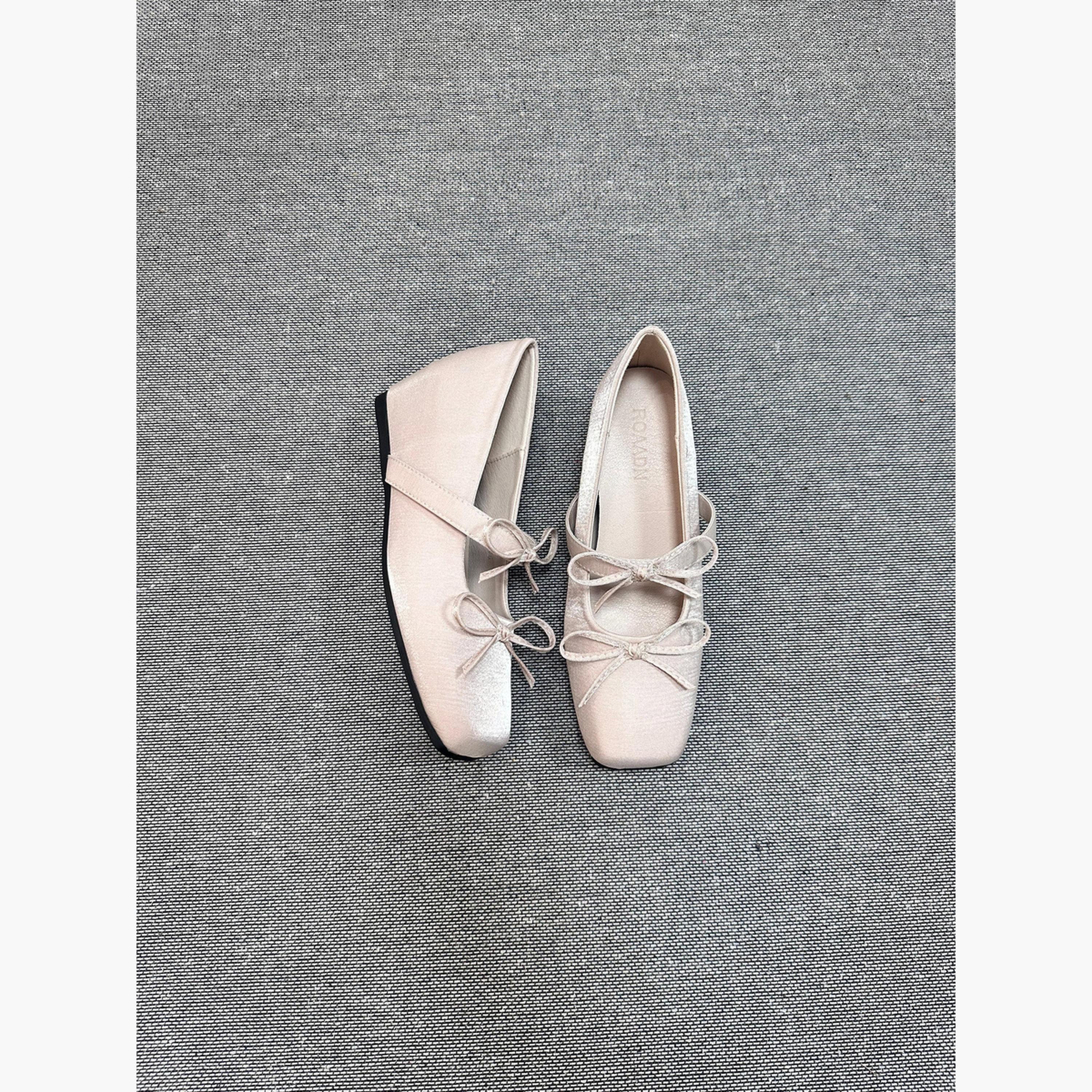 حذاء فلات بمقدمة مربعة وتفاصيل فيونكة-women-shoes-ballerinas-image-5