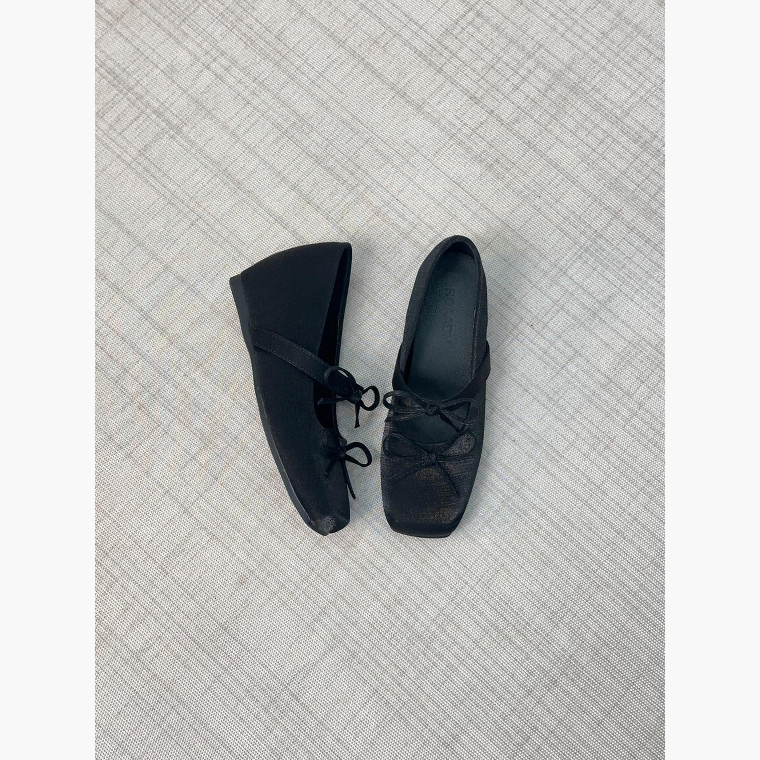 حذاء فلات بمقدمة مربعة وتفاصيل فيونكة-women-shoes-ballerinas-image-4