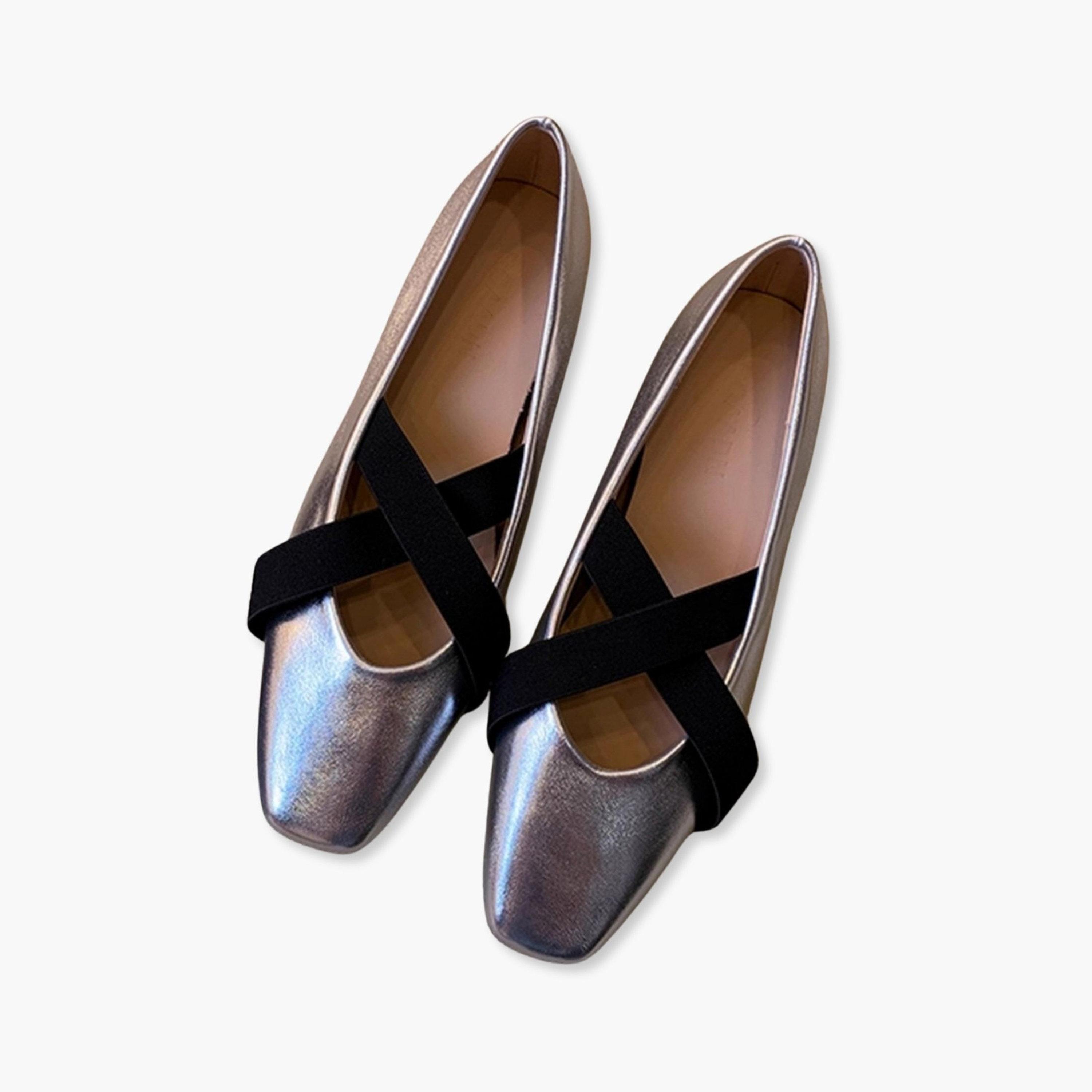 Take Two Women Silver Cross-Strap Flats Shoes-women-shoes-sandals-flats-image-1