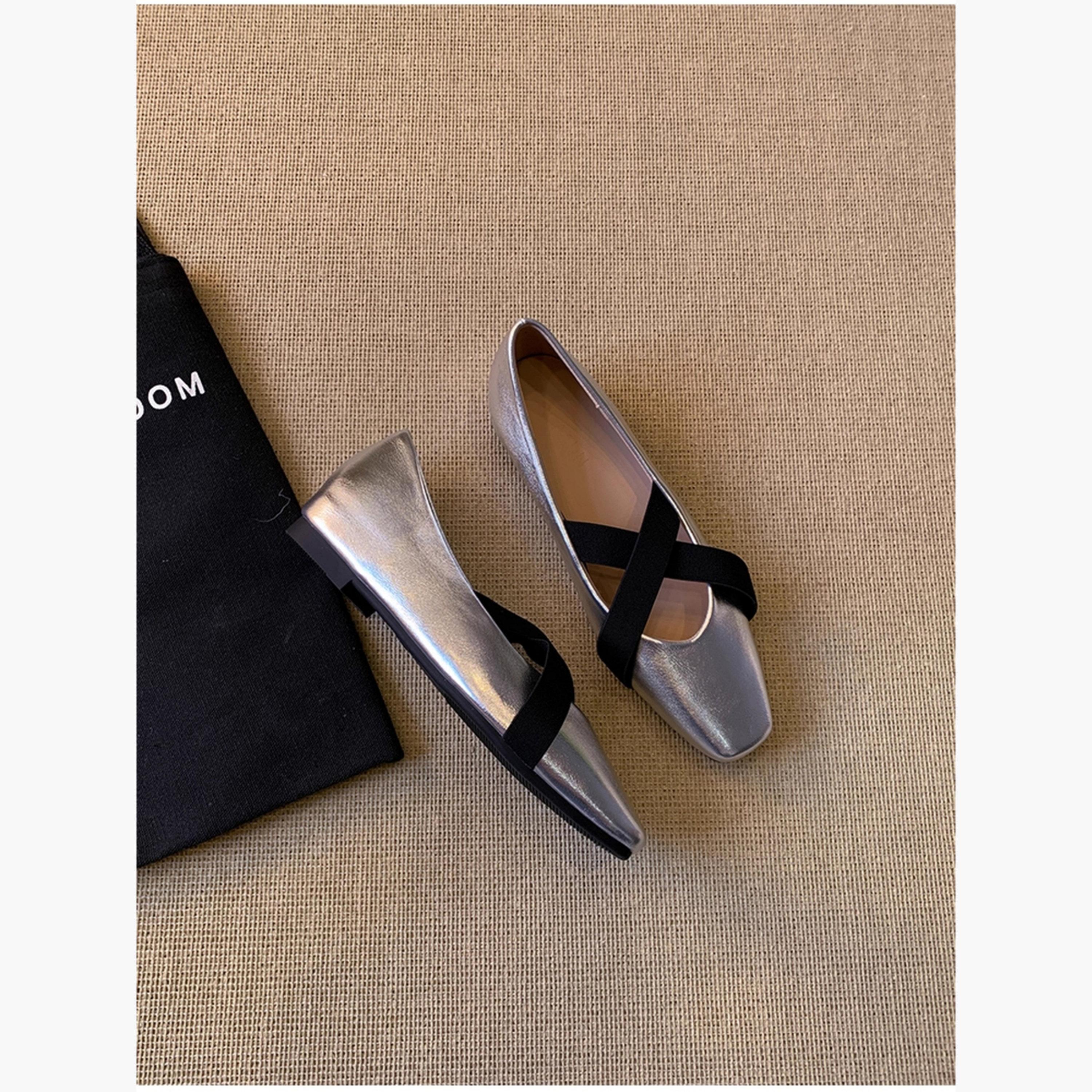 Take Two Women Silver Cross-Strap Flats Shoes-women-shoes-sandals-flats-image-6