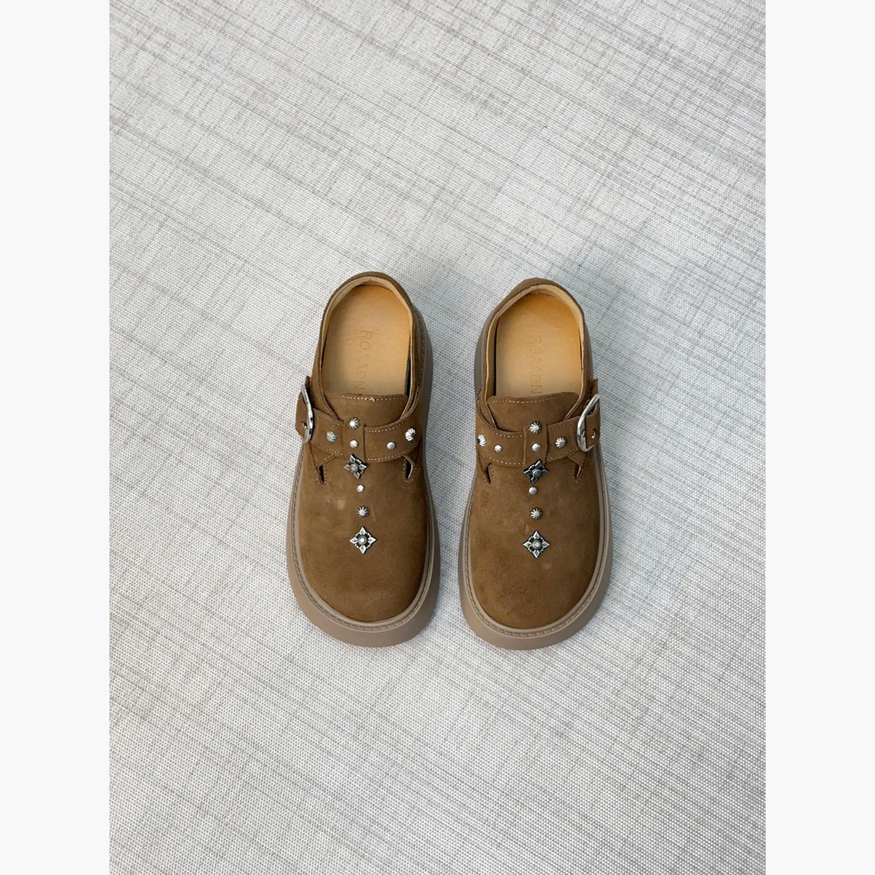 Take Two Women Tan Embellished Suede Loafers-women-shoes-flats-loafers-image-3