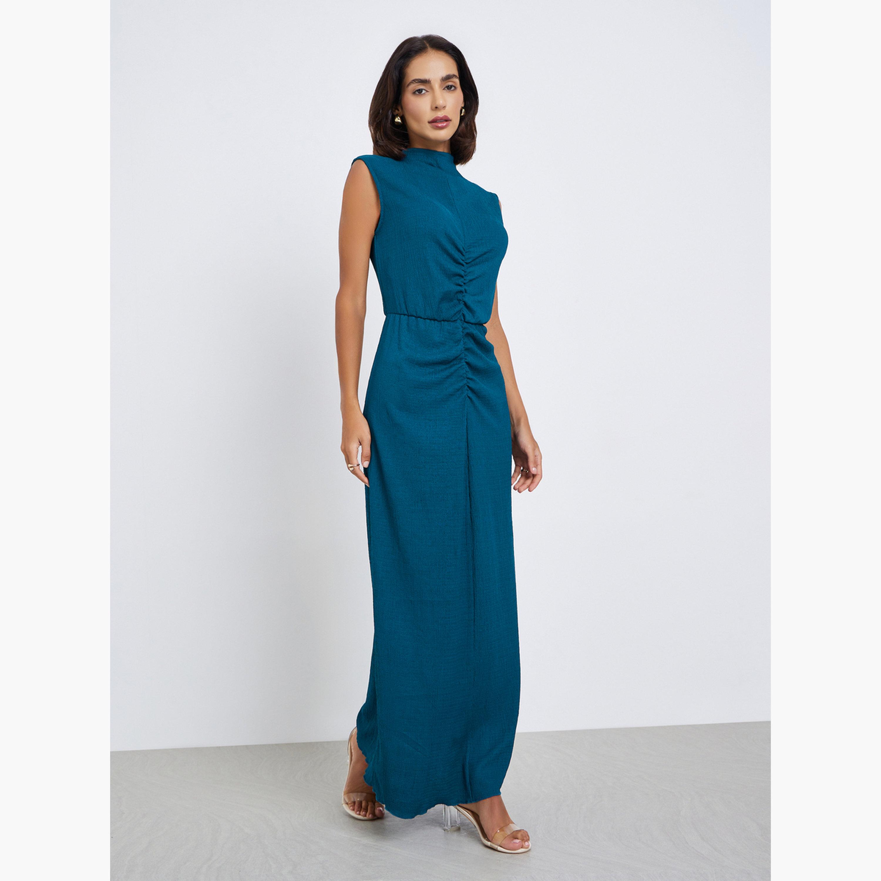 فستان طويل بحافة واسعة بلا أكمام-women-clothing-dresses-image-1