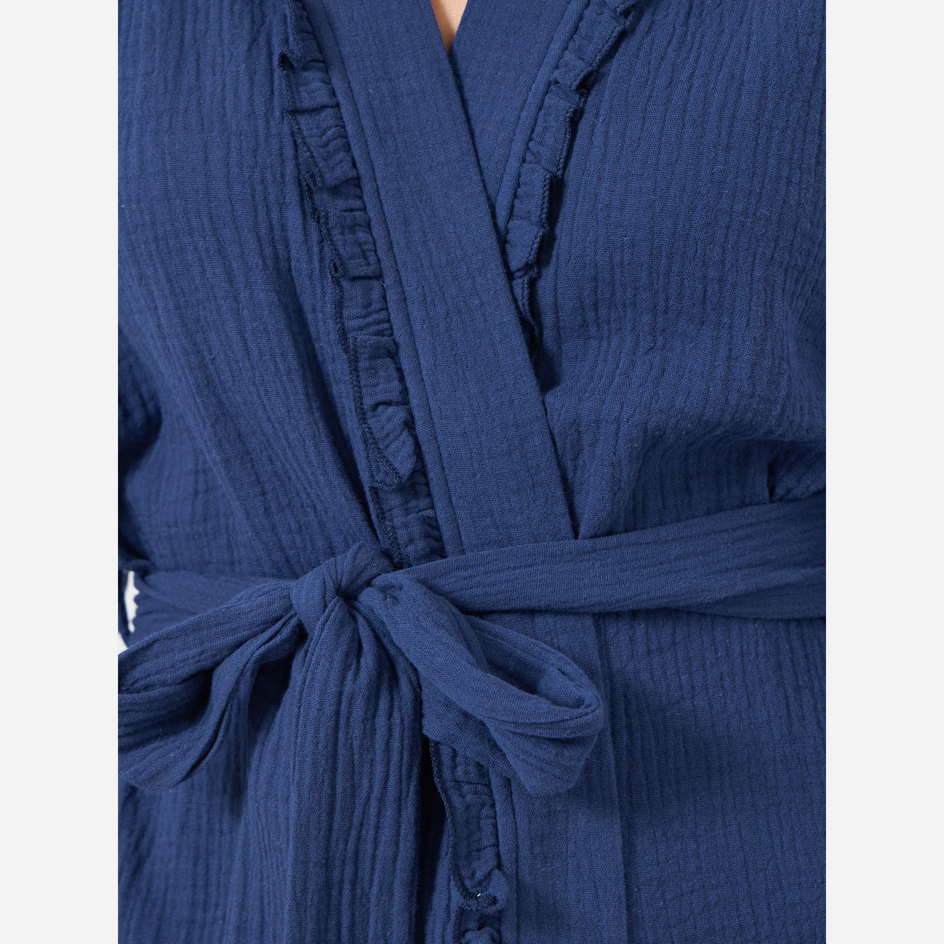 ستايلي - رداء شاش قطن حواف مكشكشة - يصل إلى الركبة-women-clothing-nightwear-robes-image-3