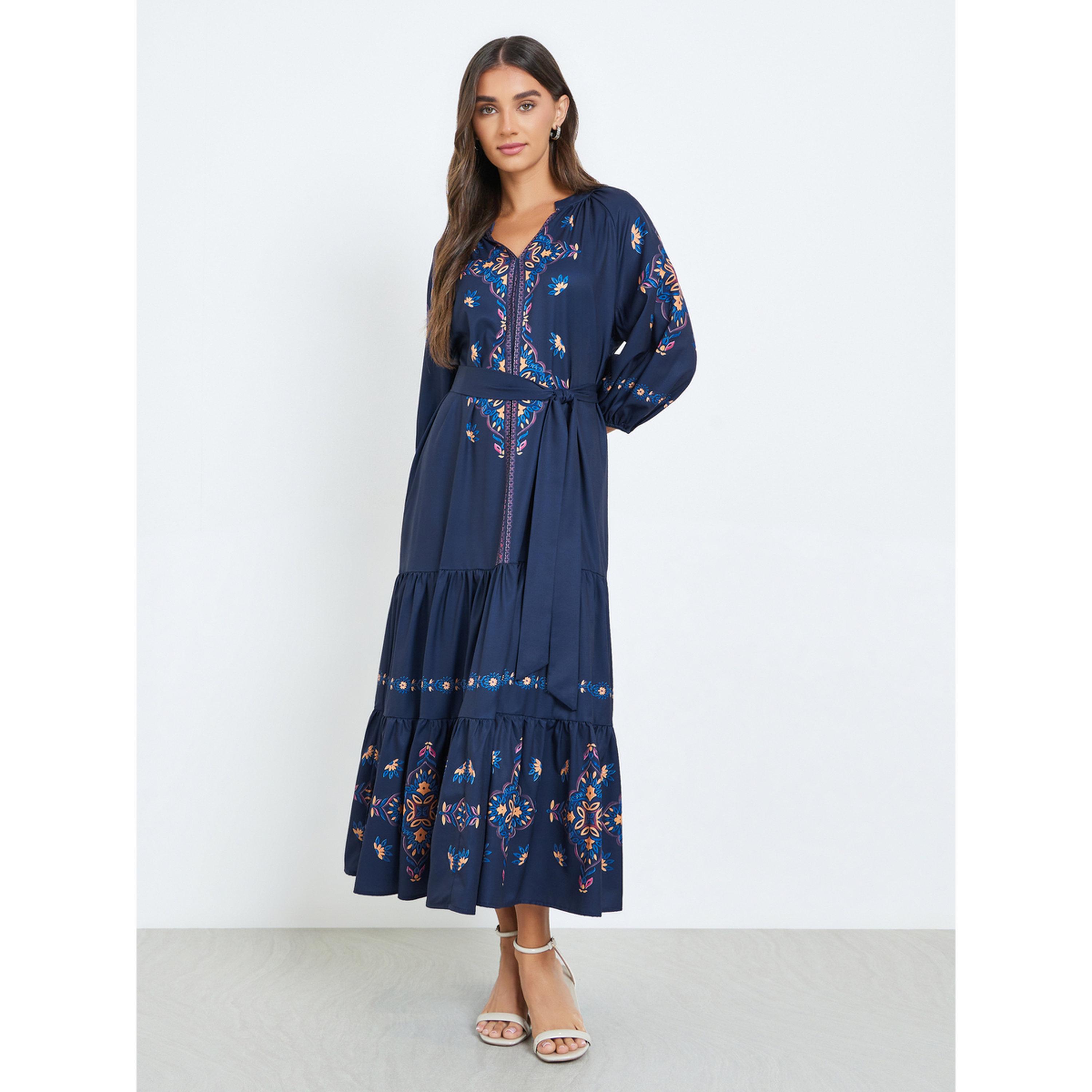 فستان ميدي طبقات بطبعة زهور-women-clothing-dresses-image-3