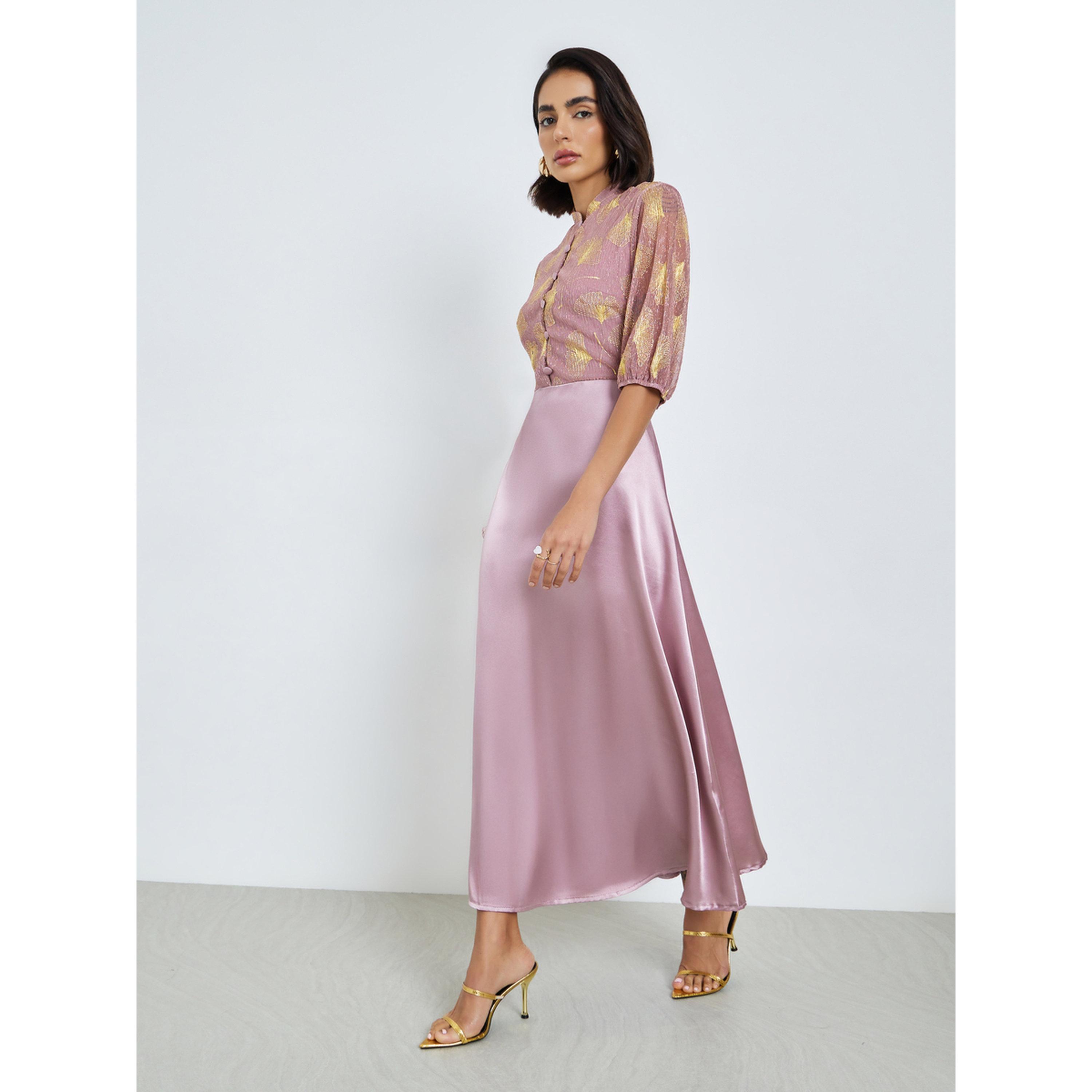 فستان طويل بحافة واسعة بطبعة فويل-women-clothing-dresses-image-3