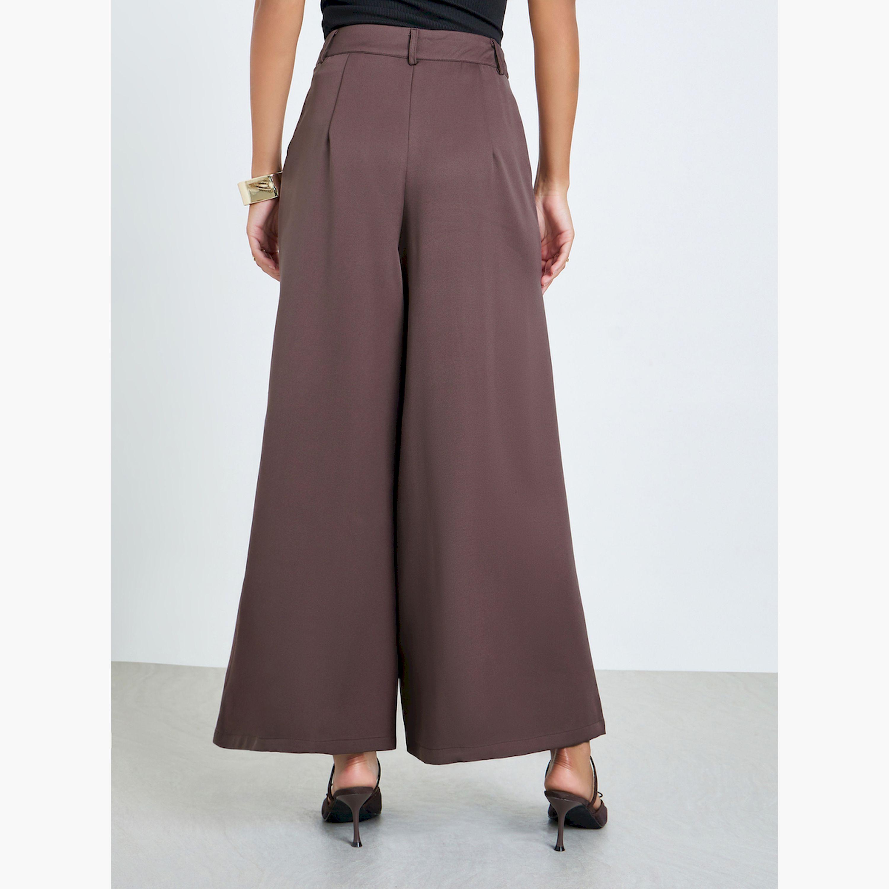 بنطال منسدل بأرجل واسعة وكسرات-women-clothing-bottoms-trousers-image-4