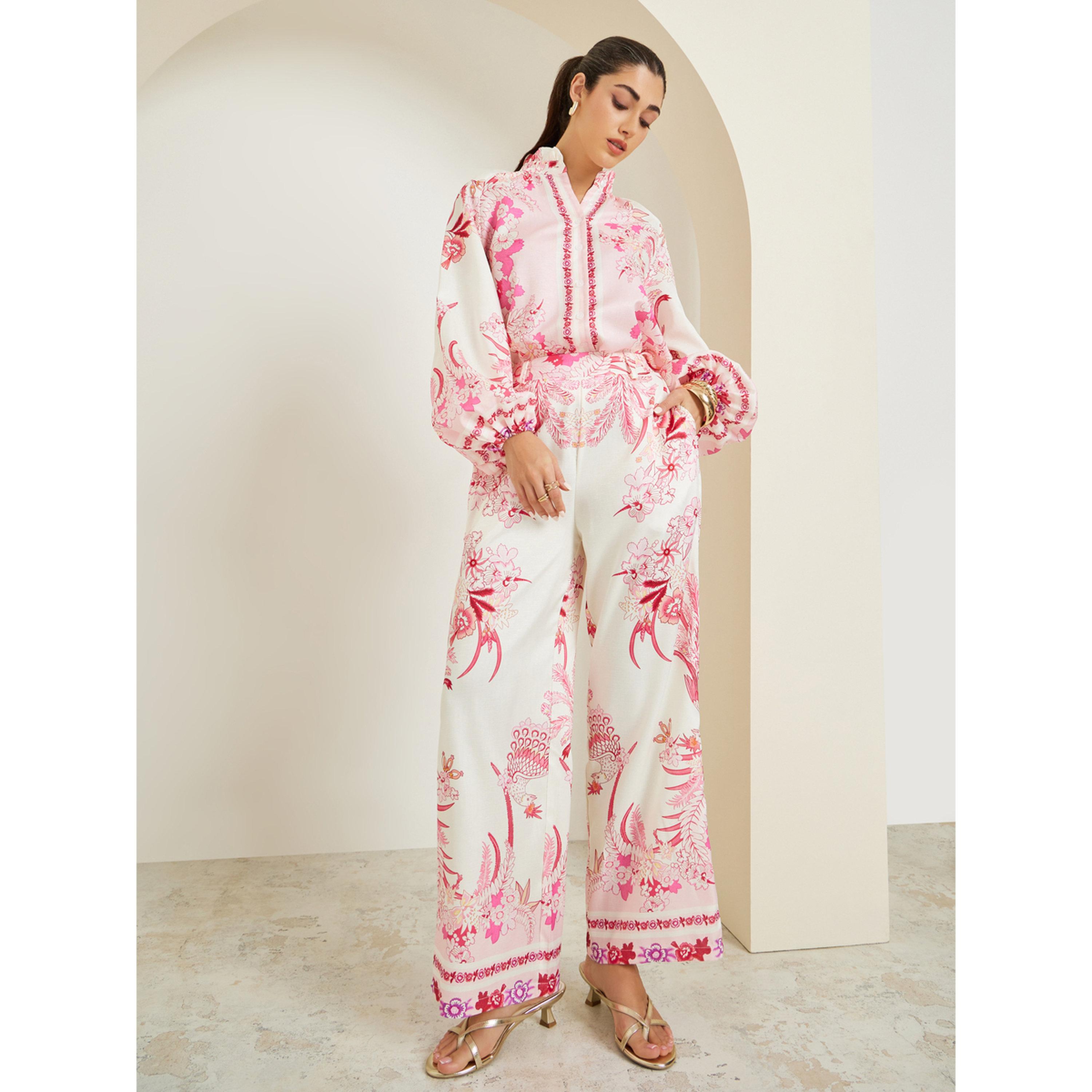 بنطال بأرجل واسعة وطبعة أزهار للنساء-women-clothing-bottoms-joggers-image-2