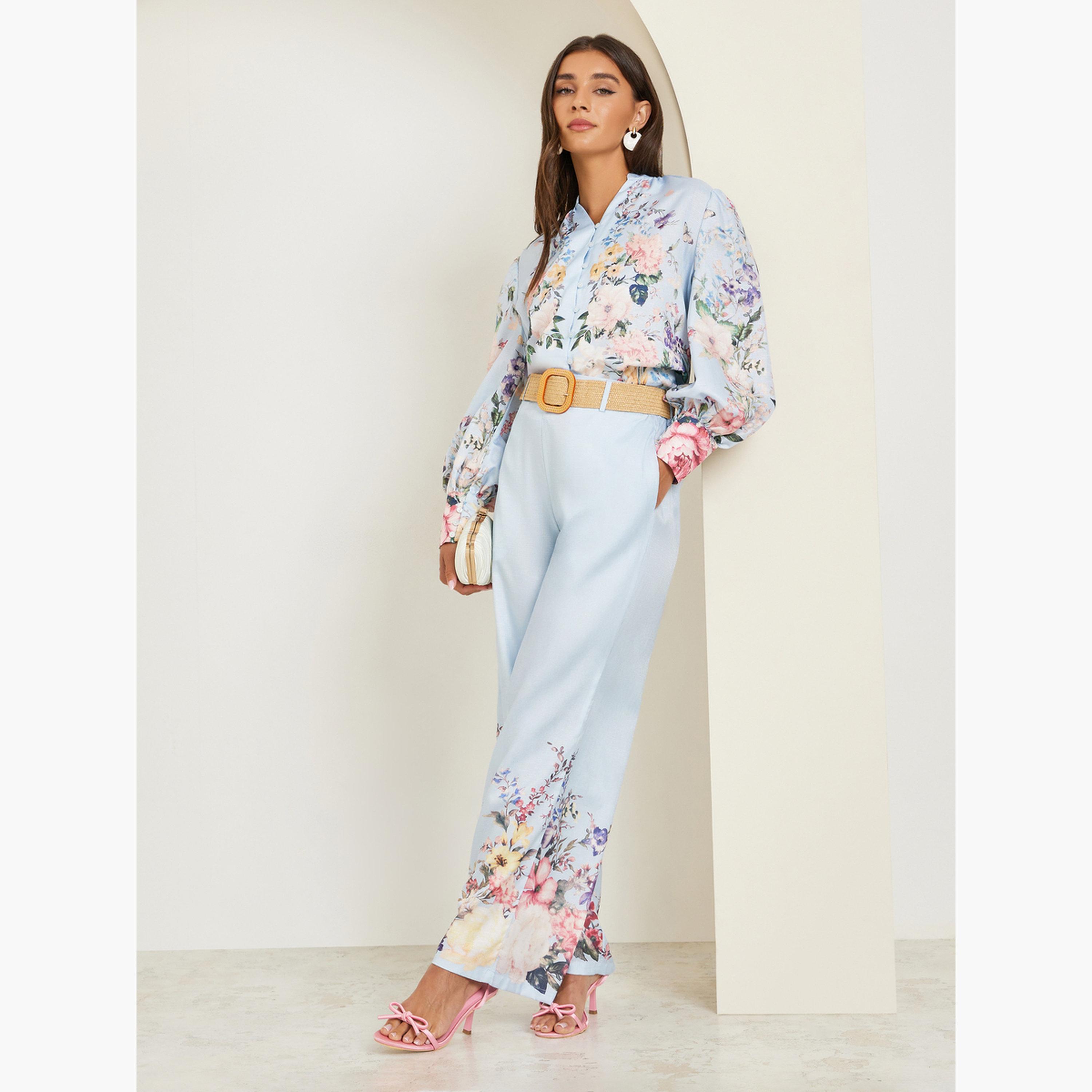 بنطال بأرجل واسعة ونقشة زهور-women-clothing-bottoms-trousers-image-2