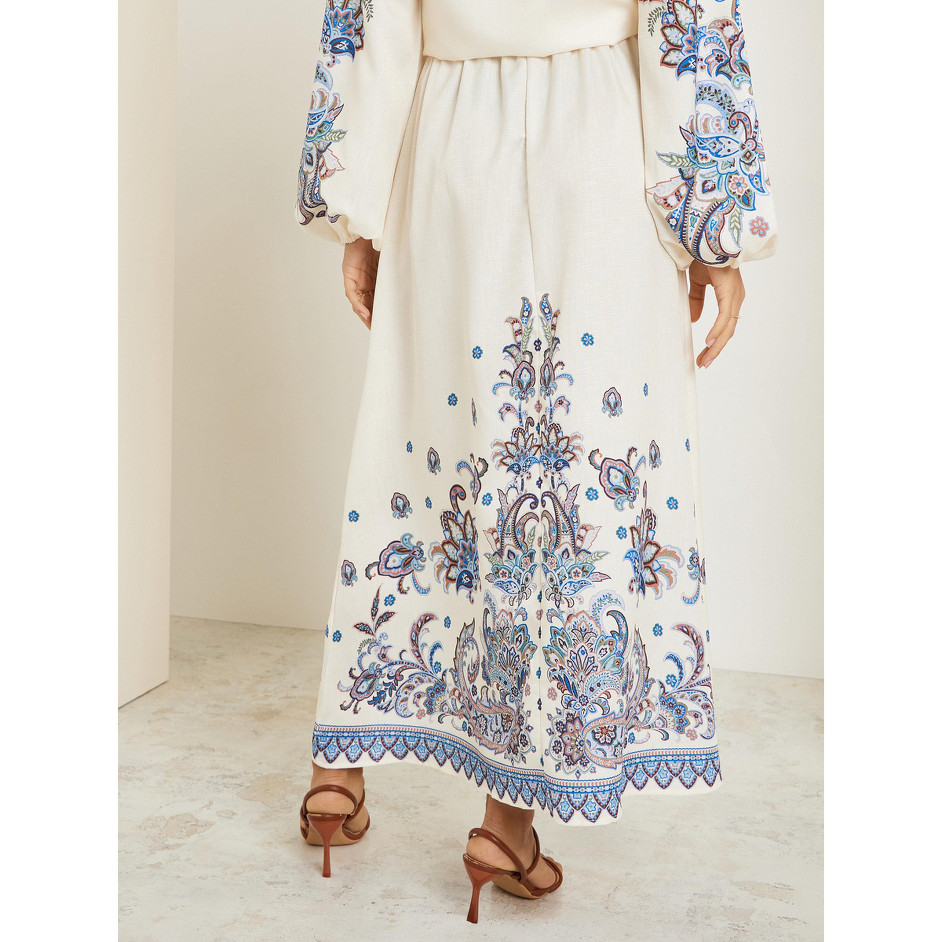 تنورة طويلة بحافة واسعة ومطبوعة-women-clothing-bottoms-skirts-image-4