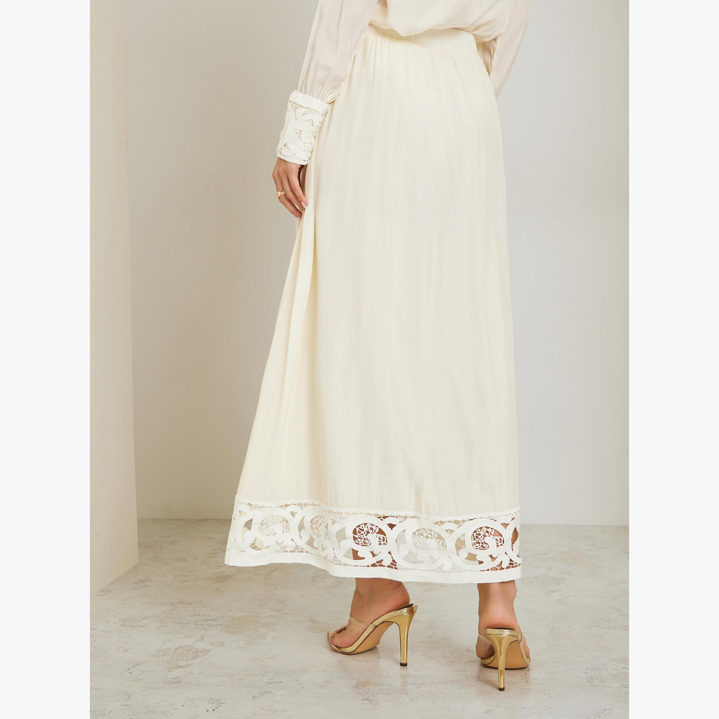 Styli Off White Cut-Out Lace Insert Maxi Skirt-women-clothing-bottoms-skirts-image-3