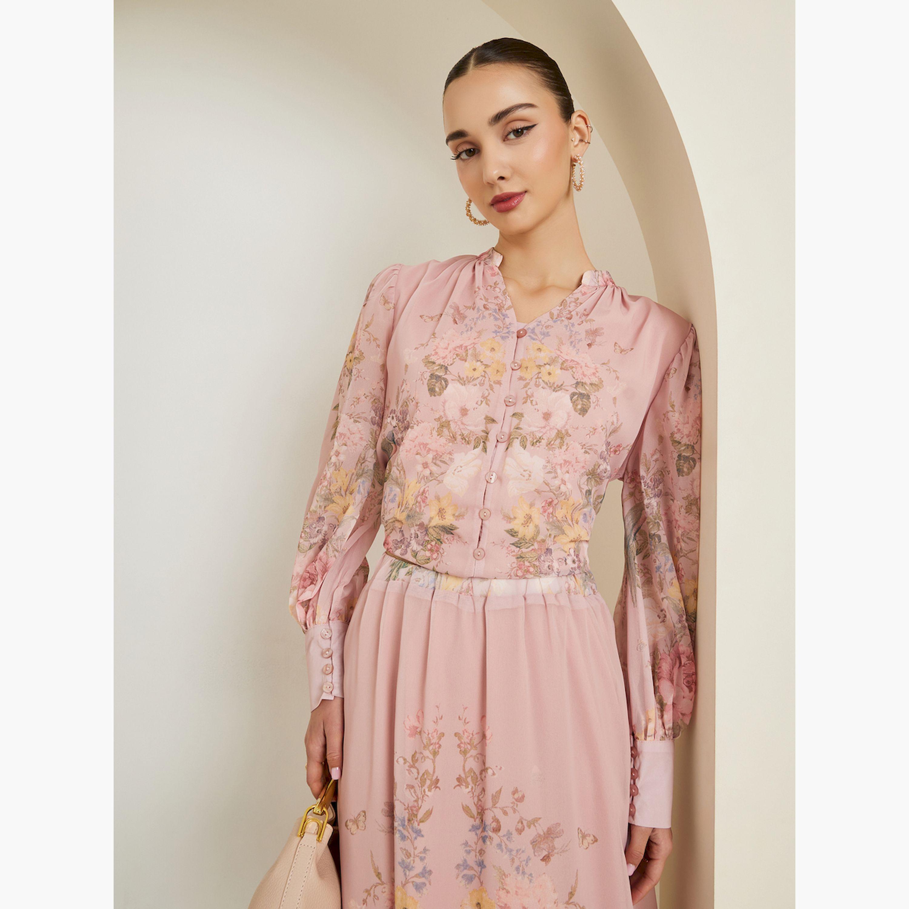 Styli Light Pink Floral Placement Printed Blouse-women-clothing-shirtsandblouses-blouses-image-3