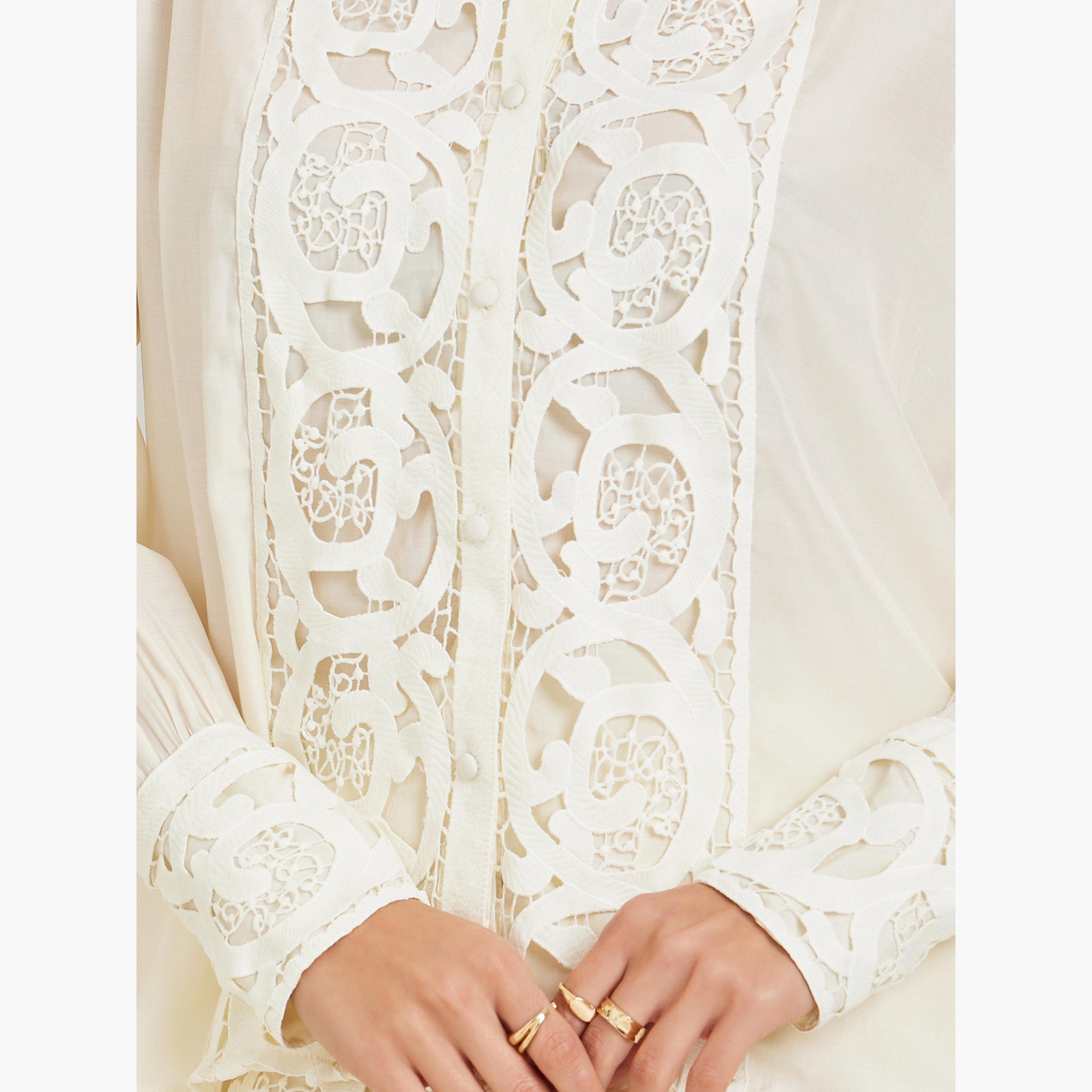 Styli Off White Cut-Out Lace Insert Shirt-women-clothing-shirtsandblouses-shirts-image-4